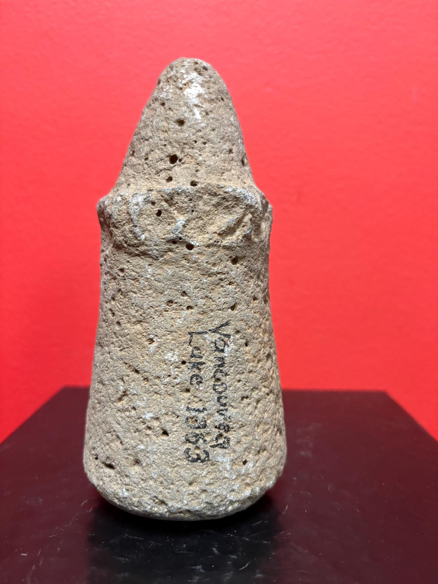 6 inch high authentic antique indigenous first nations Pacific Northwest Coast stone  plummet tool  from Vancouver Island collection