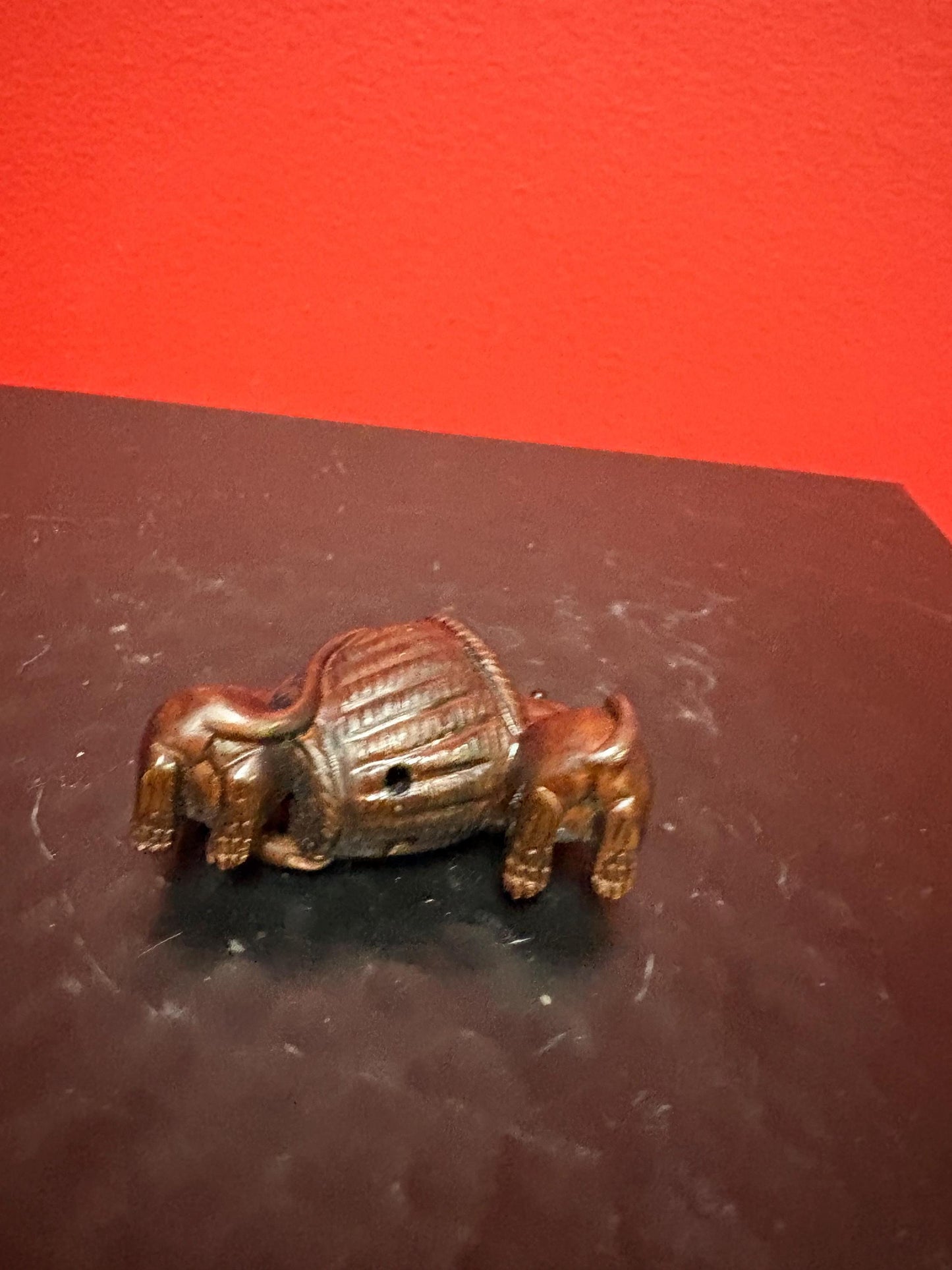 Absolutely fabulous 2 inch antique authentic Boxwood netsuke of rabbits in basket  Unbelievable detail  wow