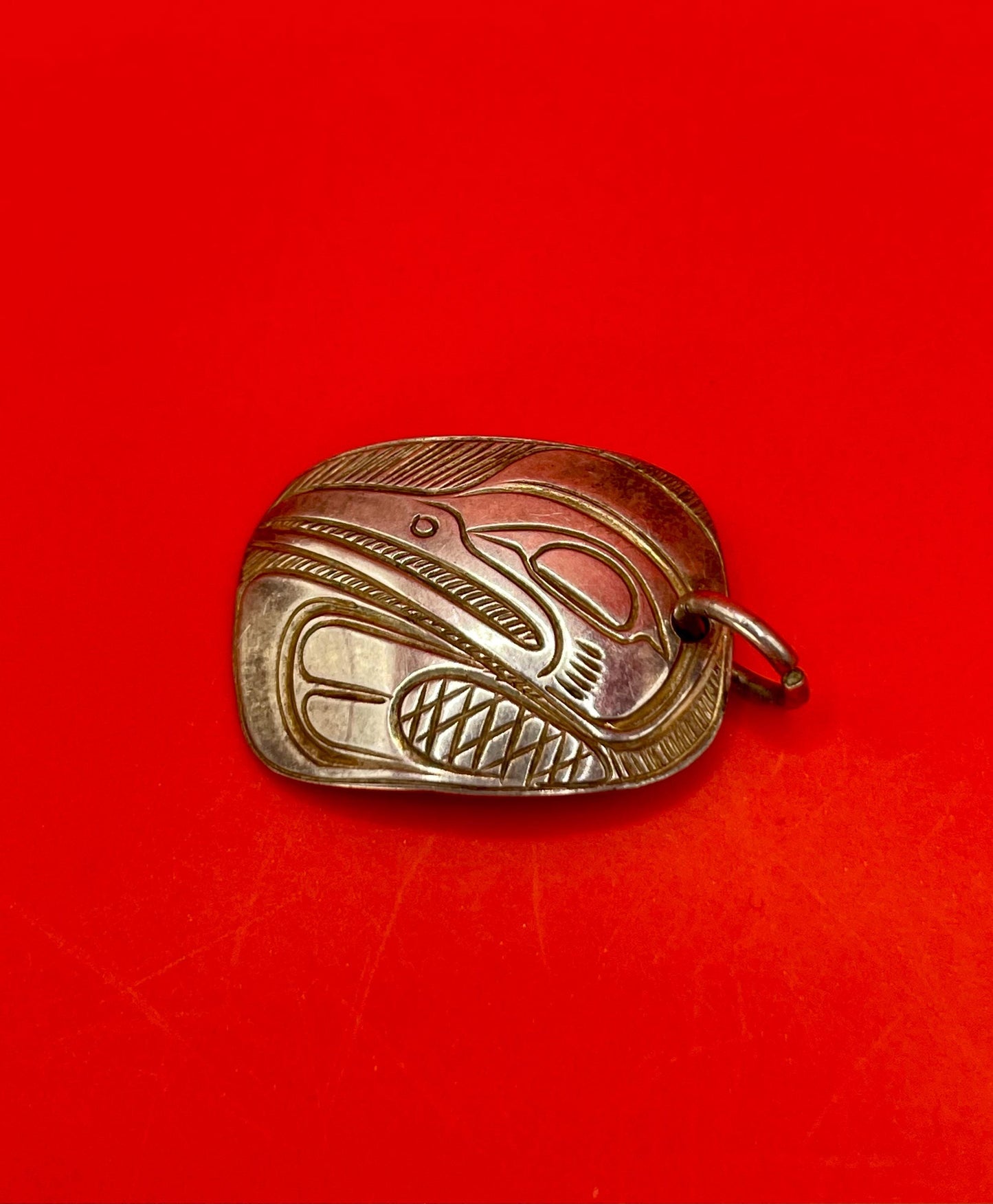 Beautiful indigenous first Nations Pacific Northwest Coast Sterling .75 inch pendant  - perfect gift