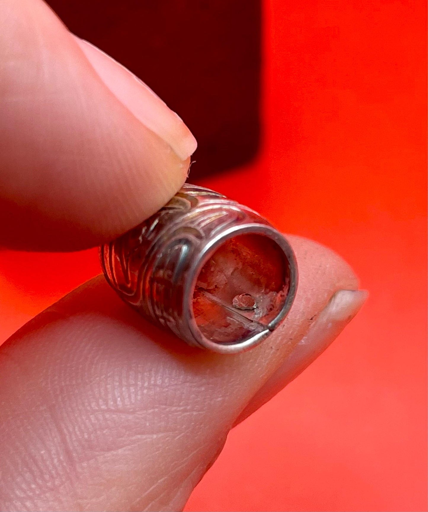 Native First Nations Handcarved Sterling Silver Bead