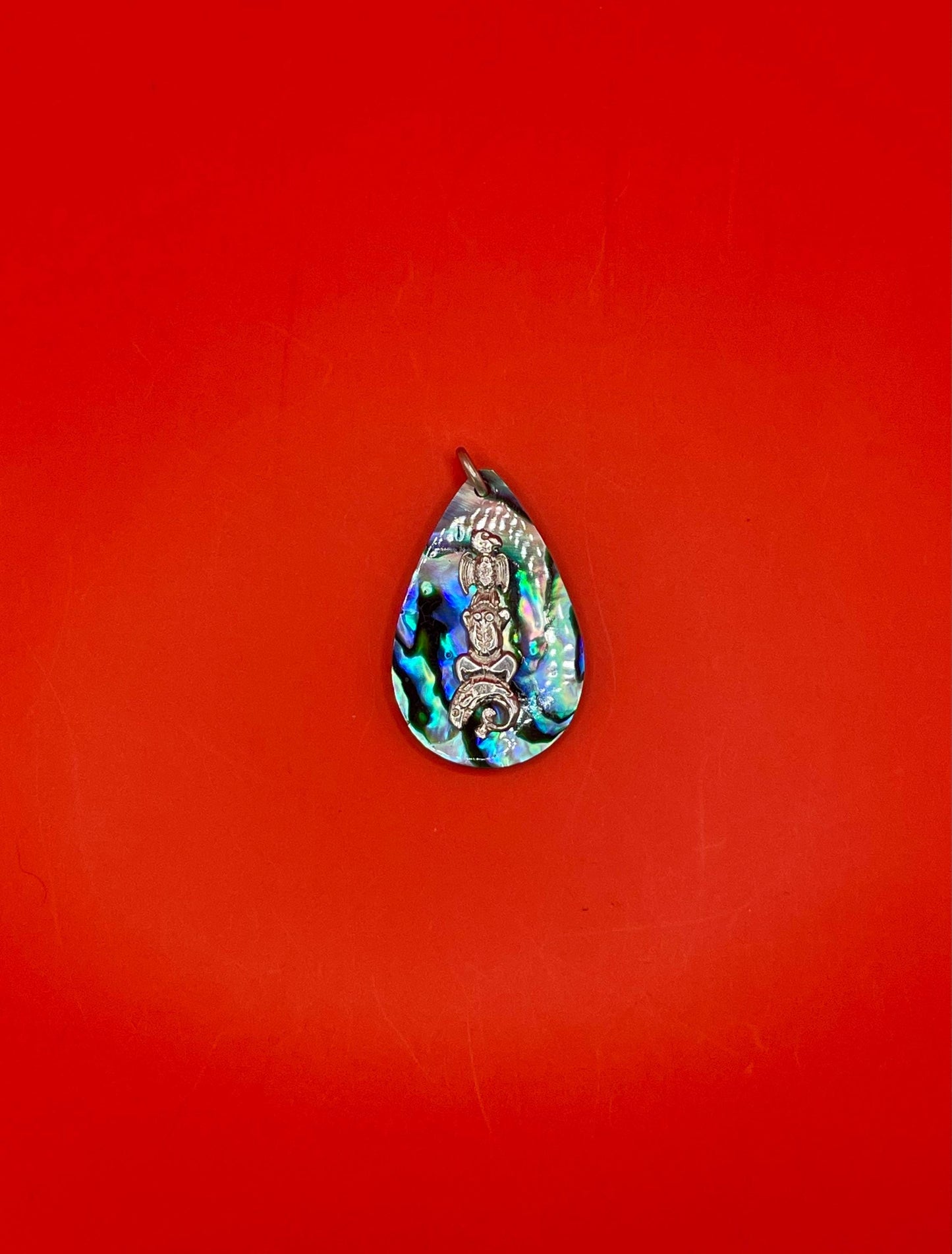 1.5 inch Indigenous First Nations Sterling and abalone necklace  amazing gift
