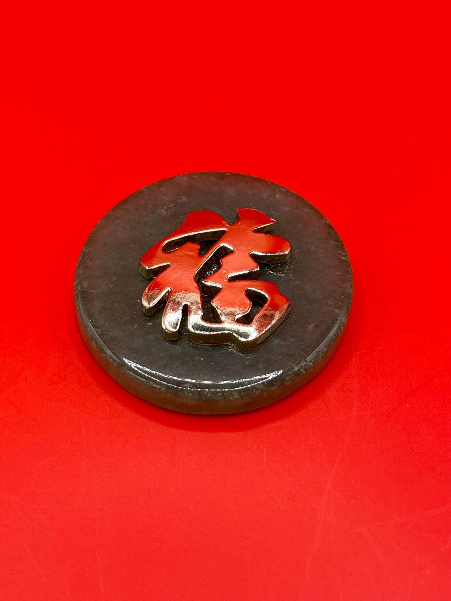 Lovely old Chinese untested, gold and jade pendant   beautiful and good value  1.25 inches long