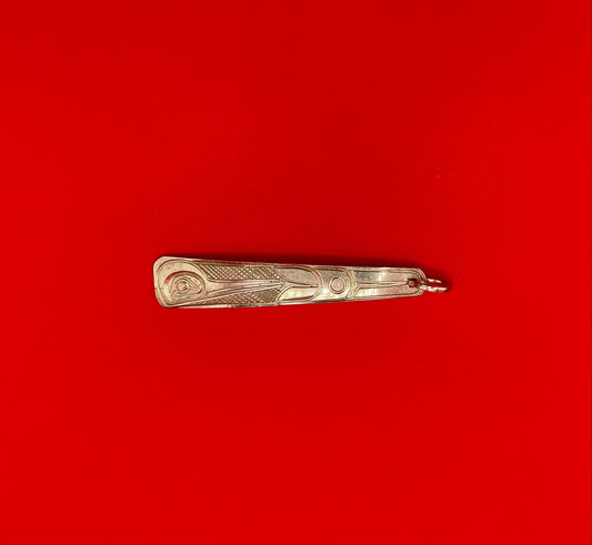 Beautiful indigenous first nations Pacific northwest coast sterling silver hummingbird pendant