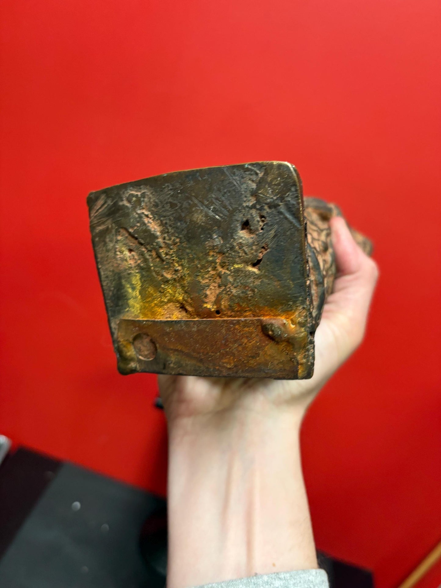 Fabulous 17.5 inch high antique African BENIN bronze statue of a male warrior  fabulous patina and 5.7 kg  well detailed  Benin bronze -