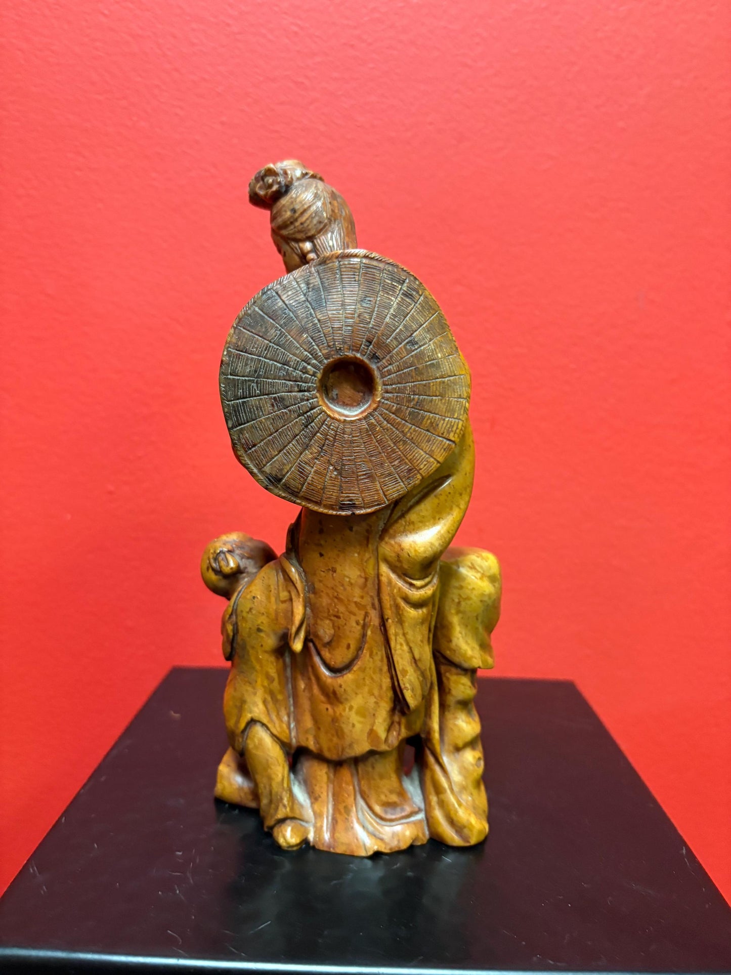 Gorgeous antique Chinese stone statue of woman and child wonderful detail and great value - Chinese antiques