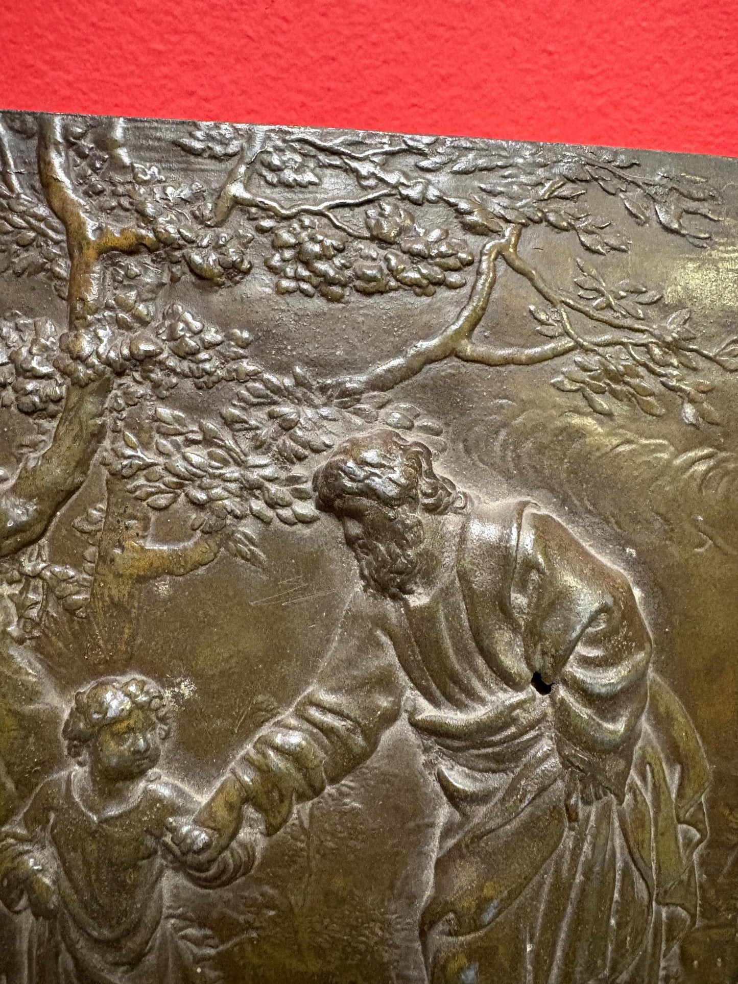 Beautiful 8 x 6 inch solid bronze religious plaque  great detail and great value