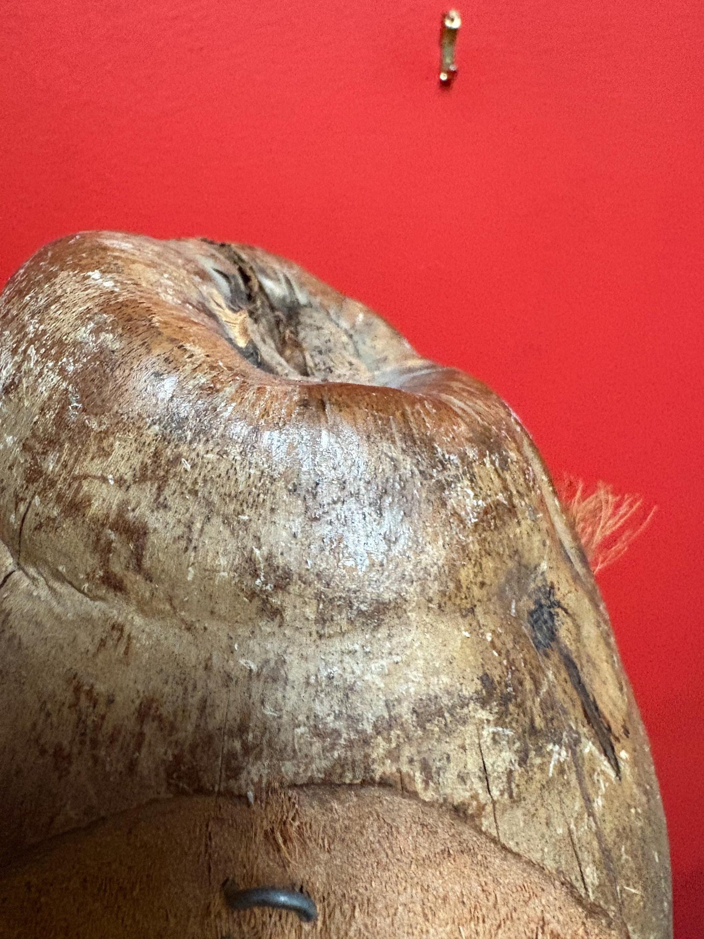 Very cool vintage Cambodian coconut mask  8 x 4.5“  so much character