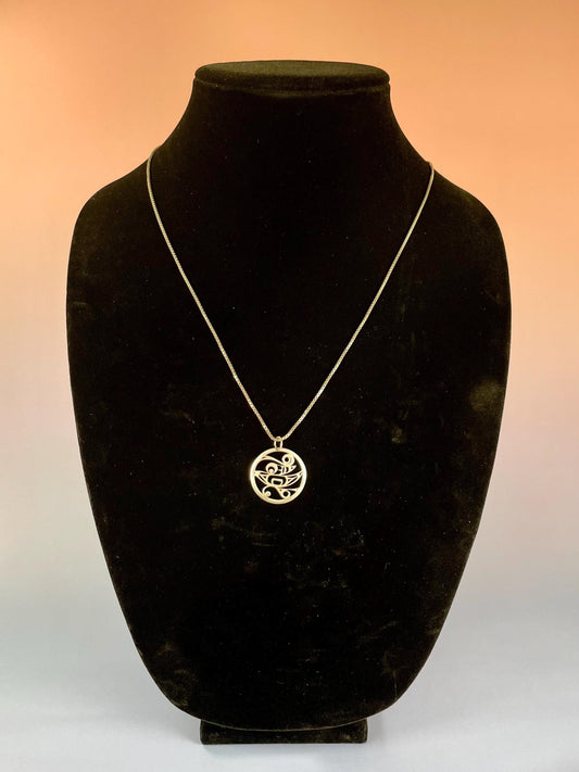 Sterling silver Pendant Necklace with Indigenous Design