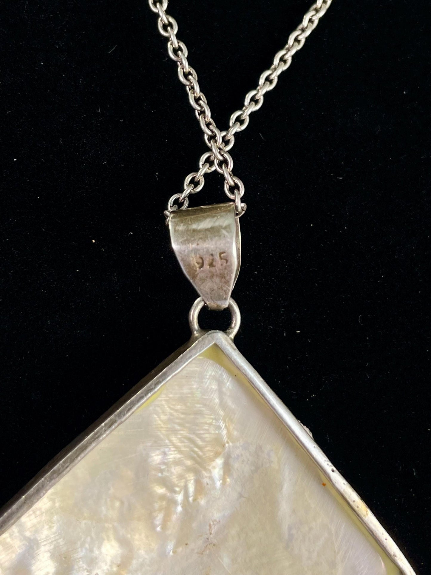 First Nations Abalone and Sterling Silver Engraved Pendant Necklace