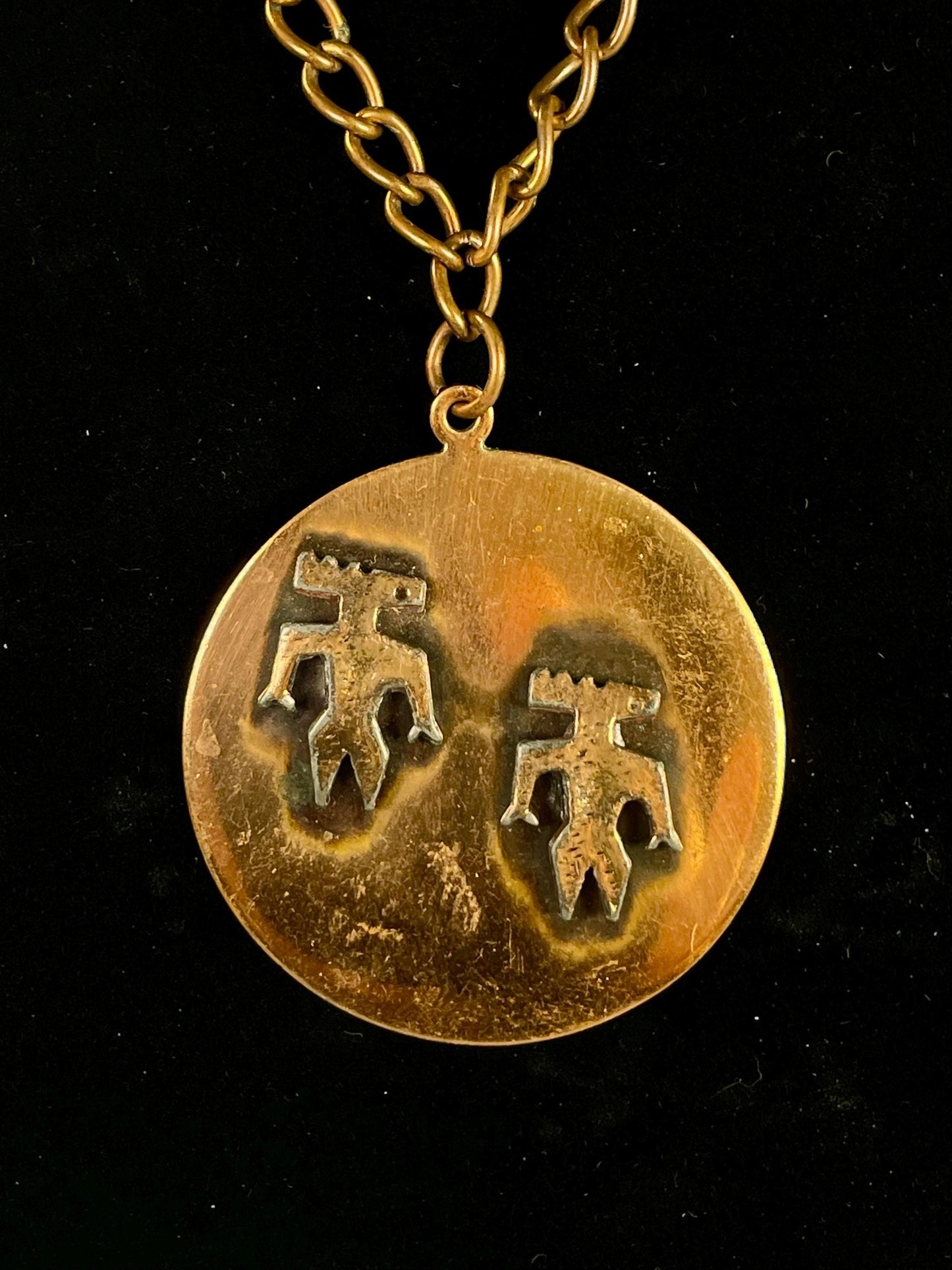 Lovely 2 inch Cooper pendant with chain  great gift