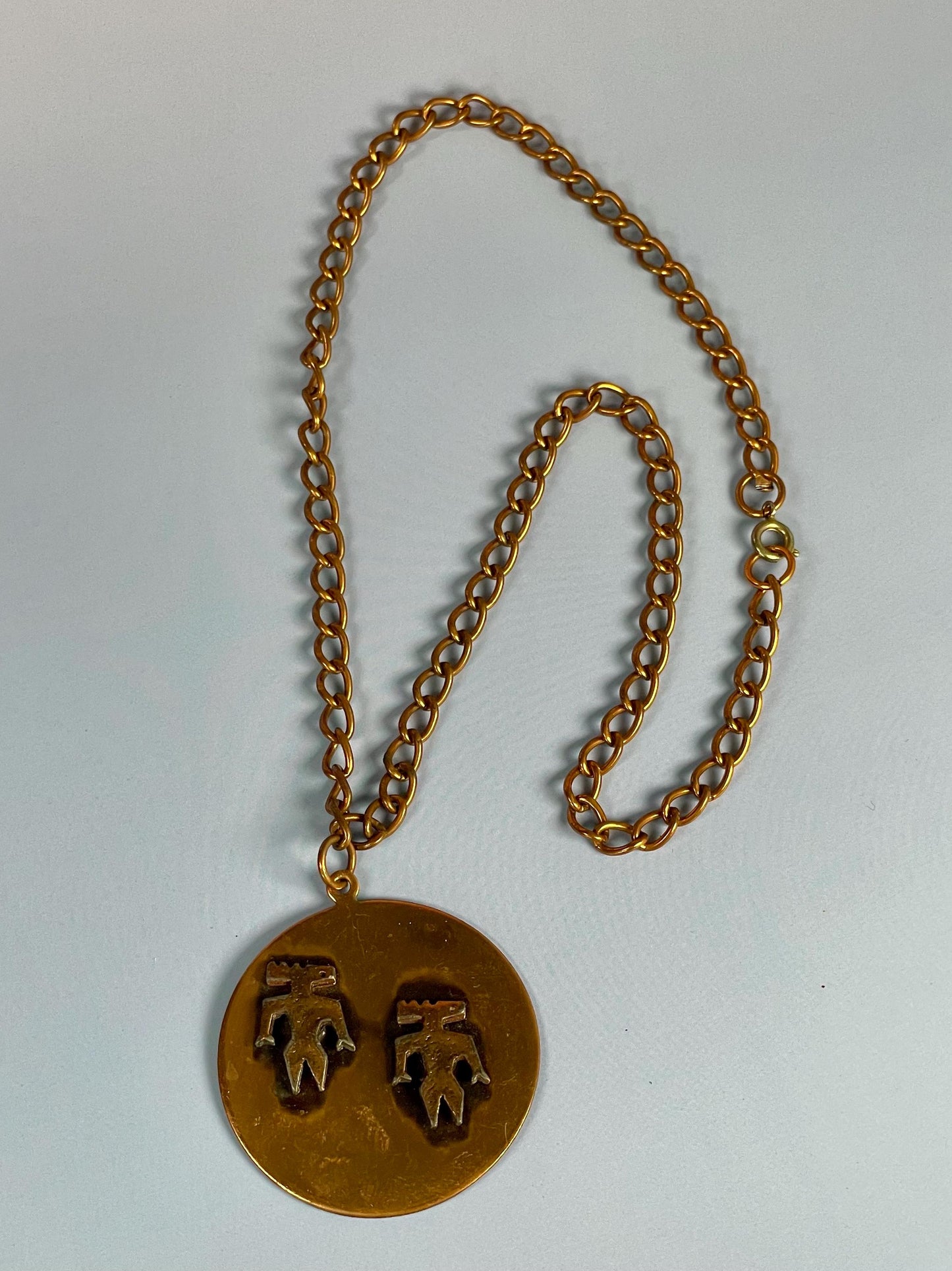Lovely 2 inch Cooper pendant with chain  great gift