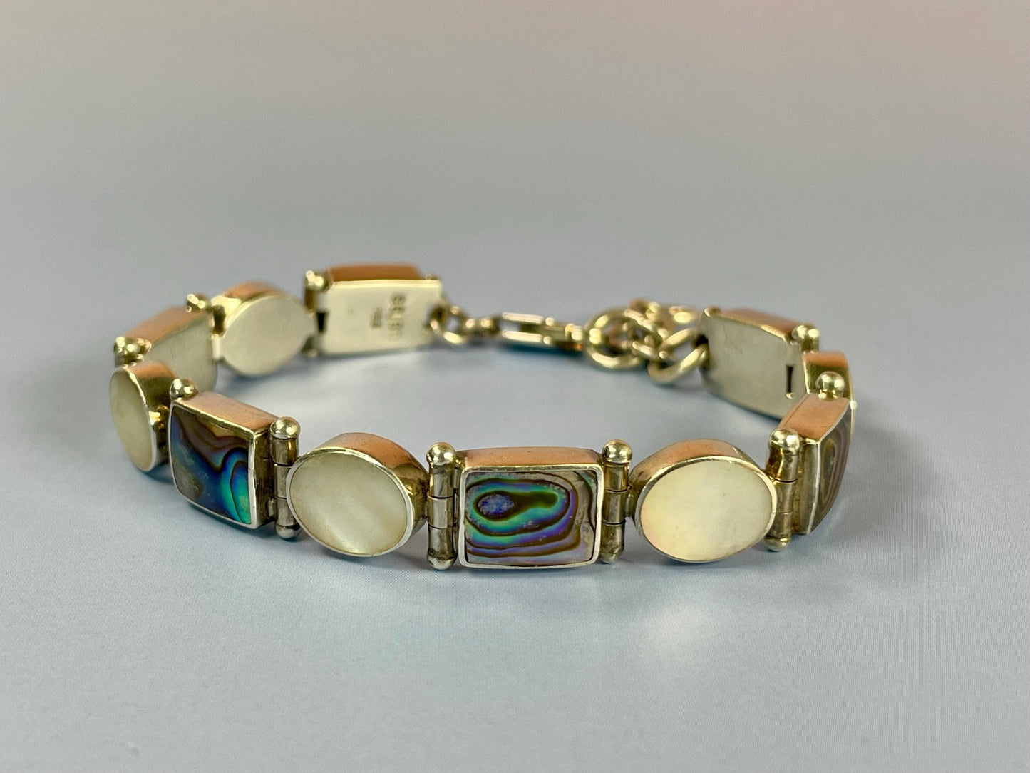 Stunning Abalone and Sterling Silver Bracelet