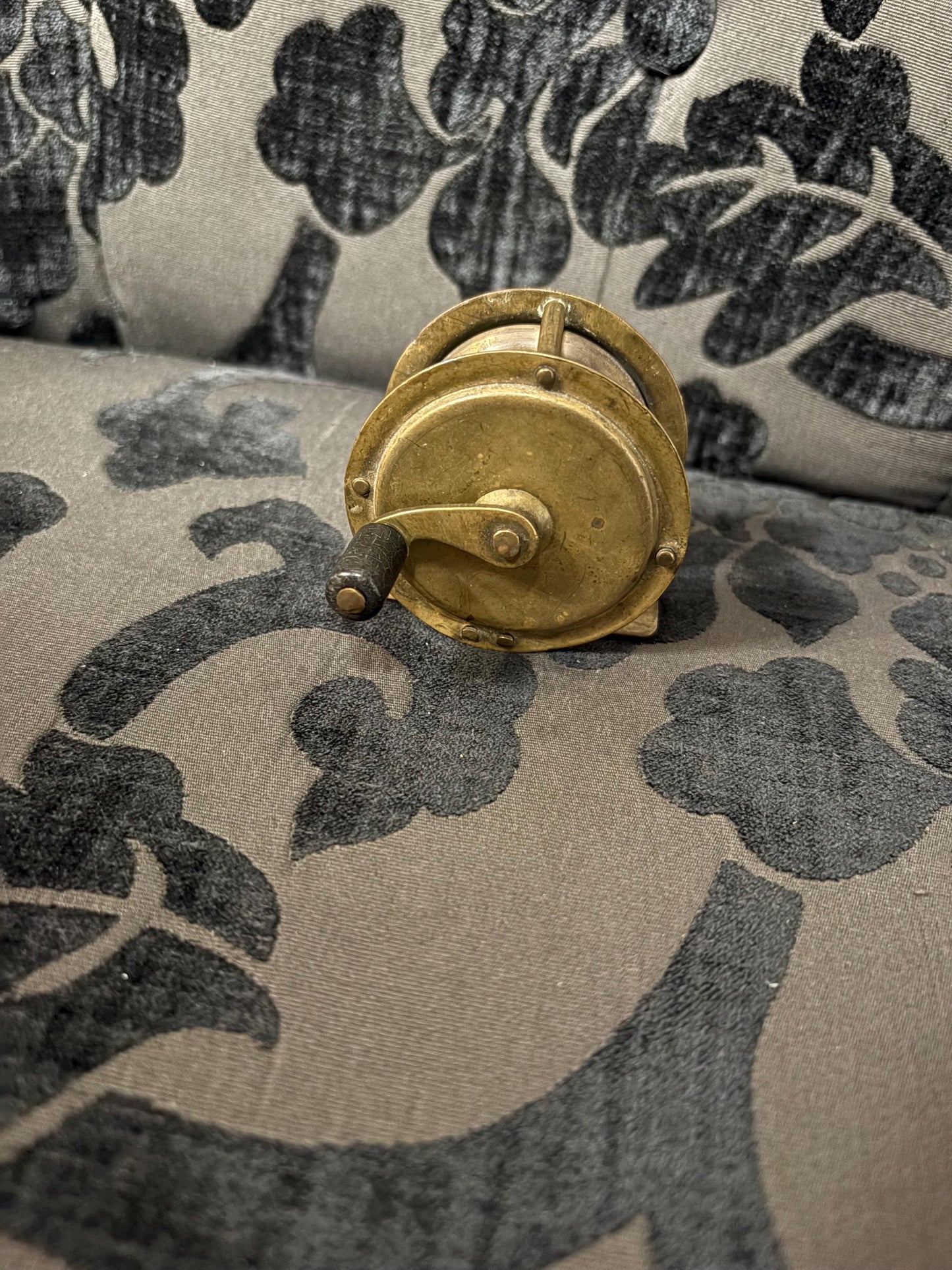 2.25 inch beautiful brass antique fishing reel  great condition