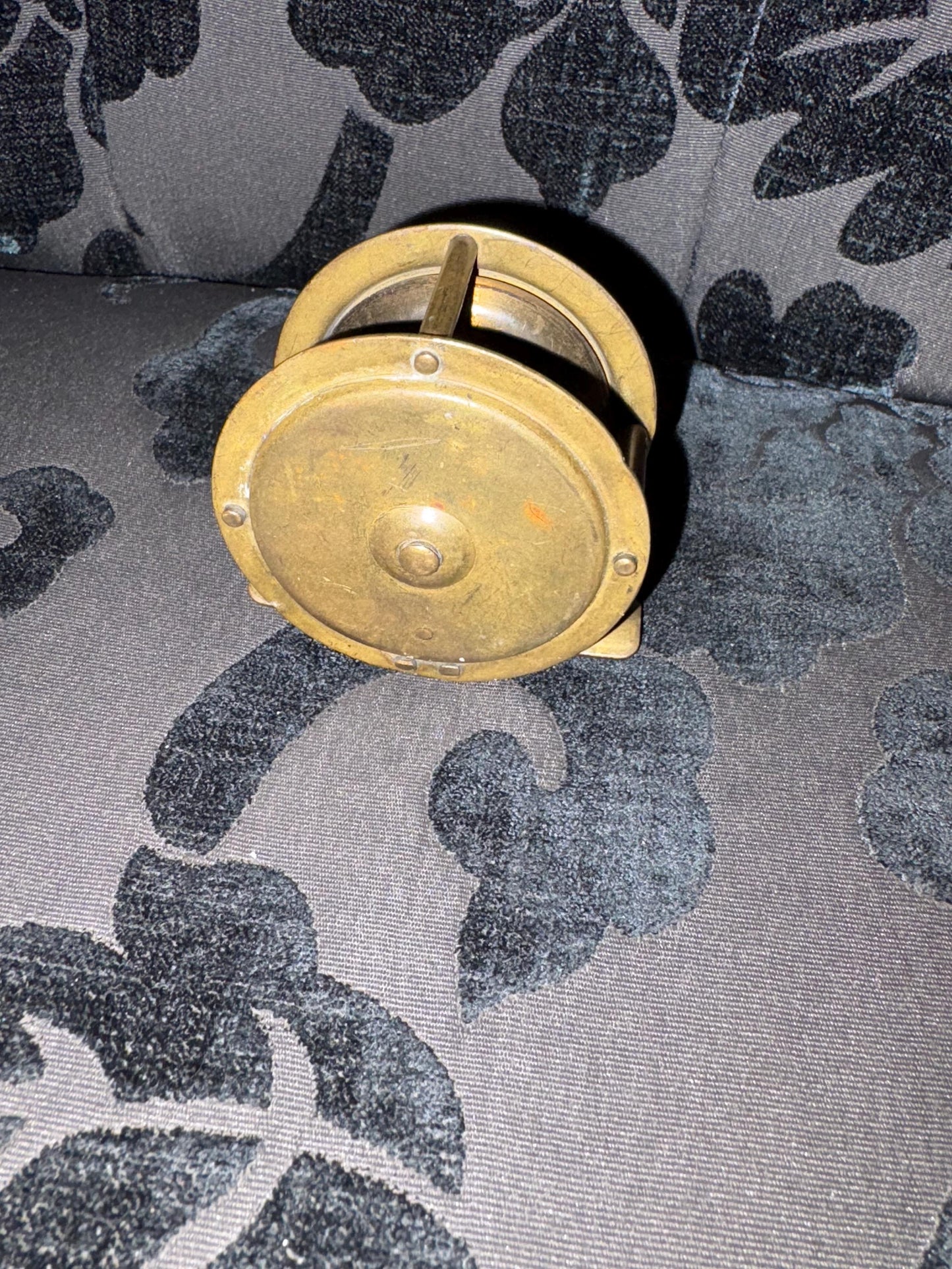 2.25 inch beautiful brass antique fishing reel  great condition