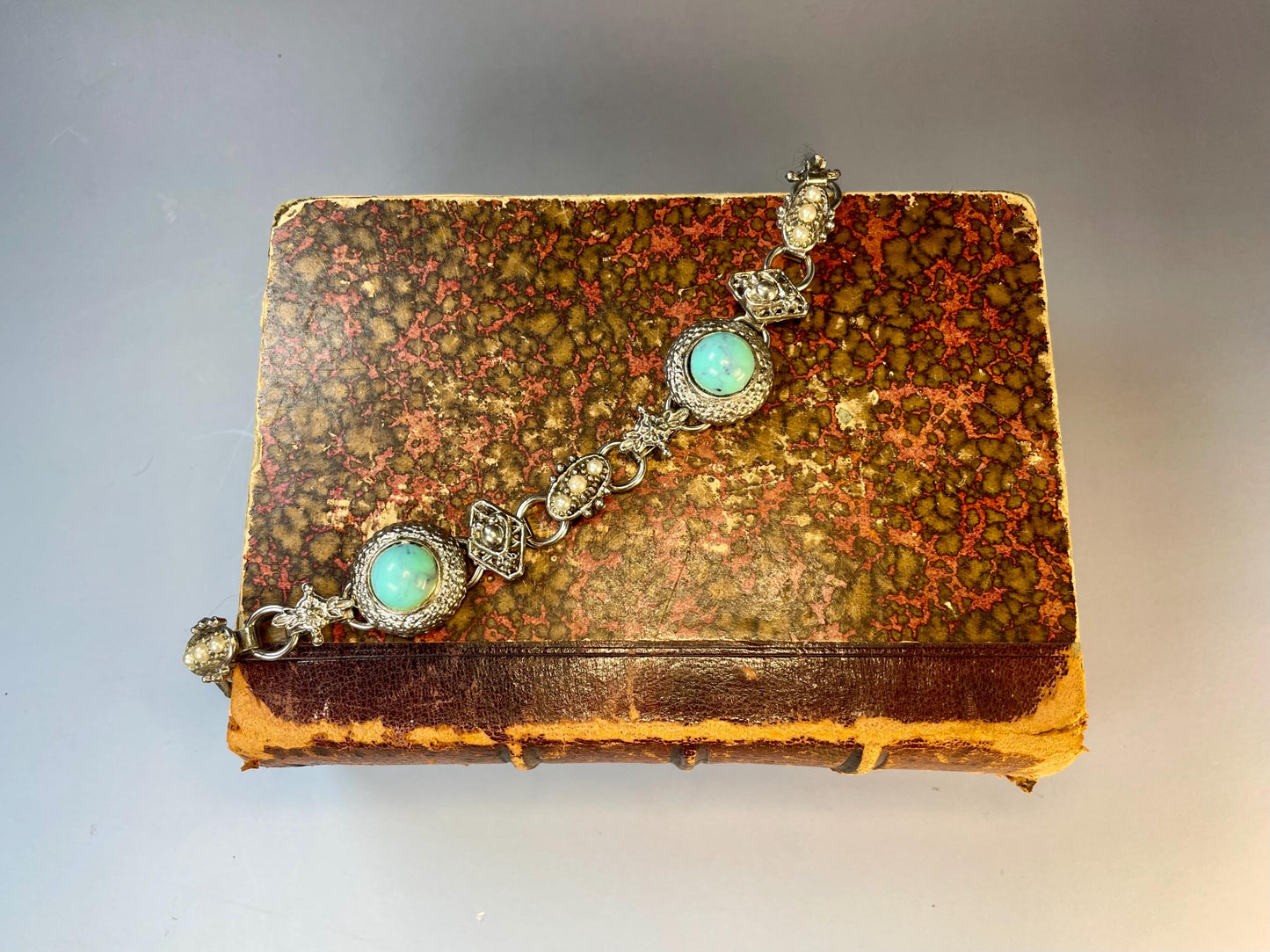 Southwestern Turquoise and Pearl Vintage Bracelet