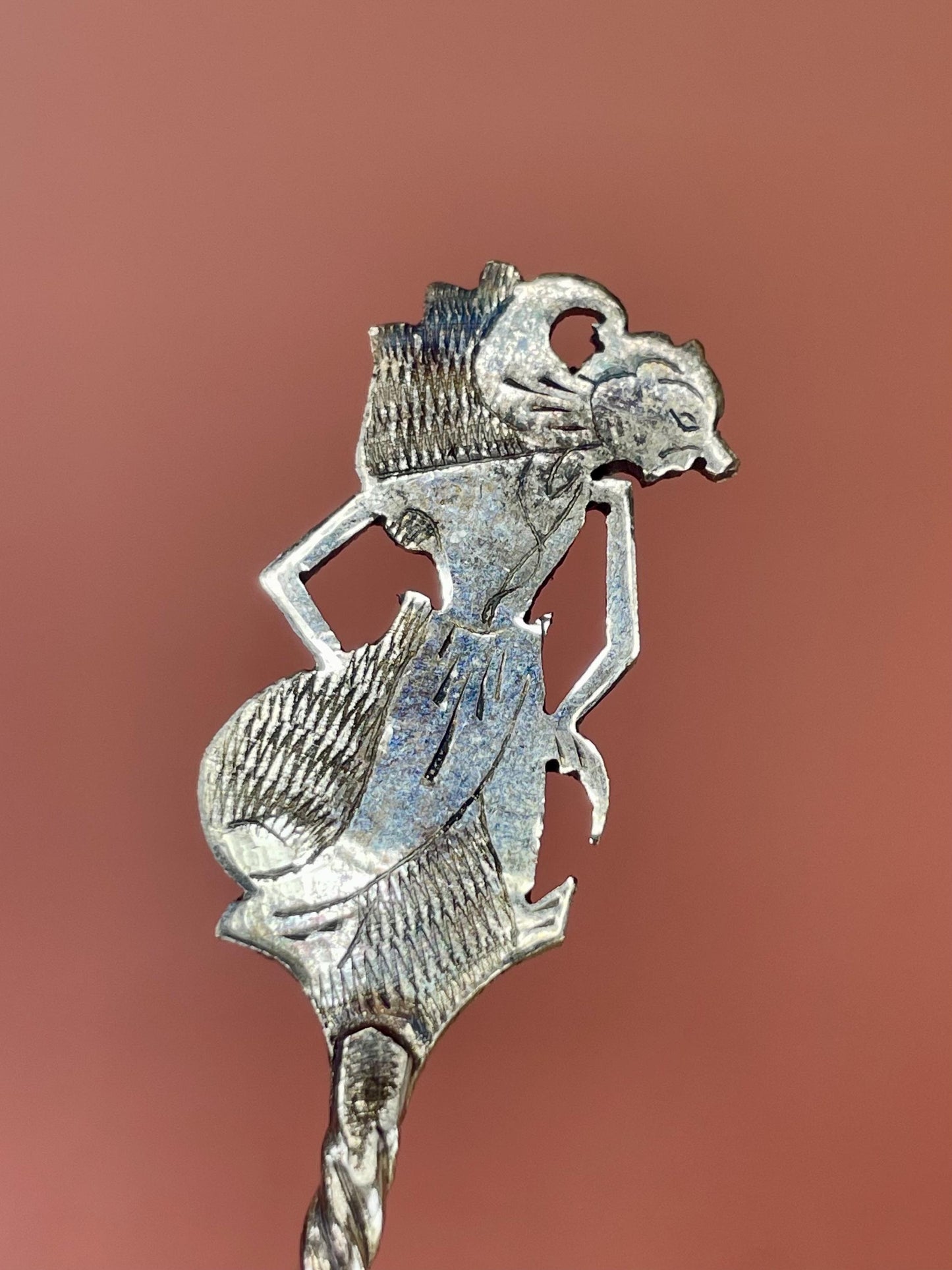 A  Beautiful set of six Asian silver spoons  great value and need polish- perfect gift - tea time