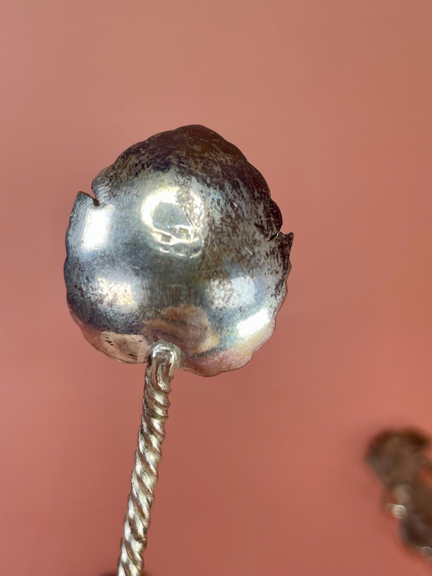 A  Beautiful set of six Asian silver spoons  great value and need polish- perfect gift - tea time