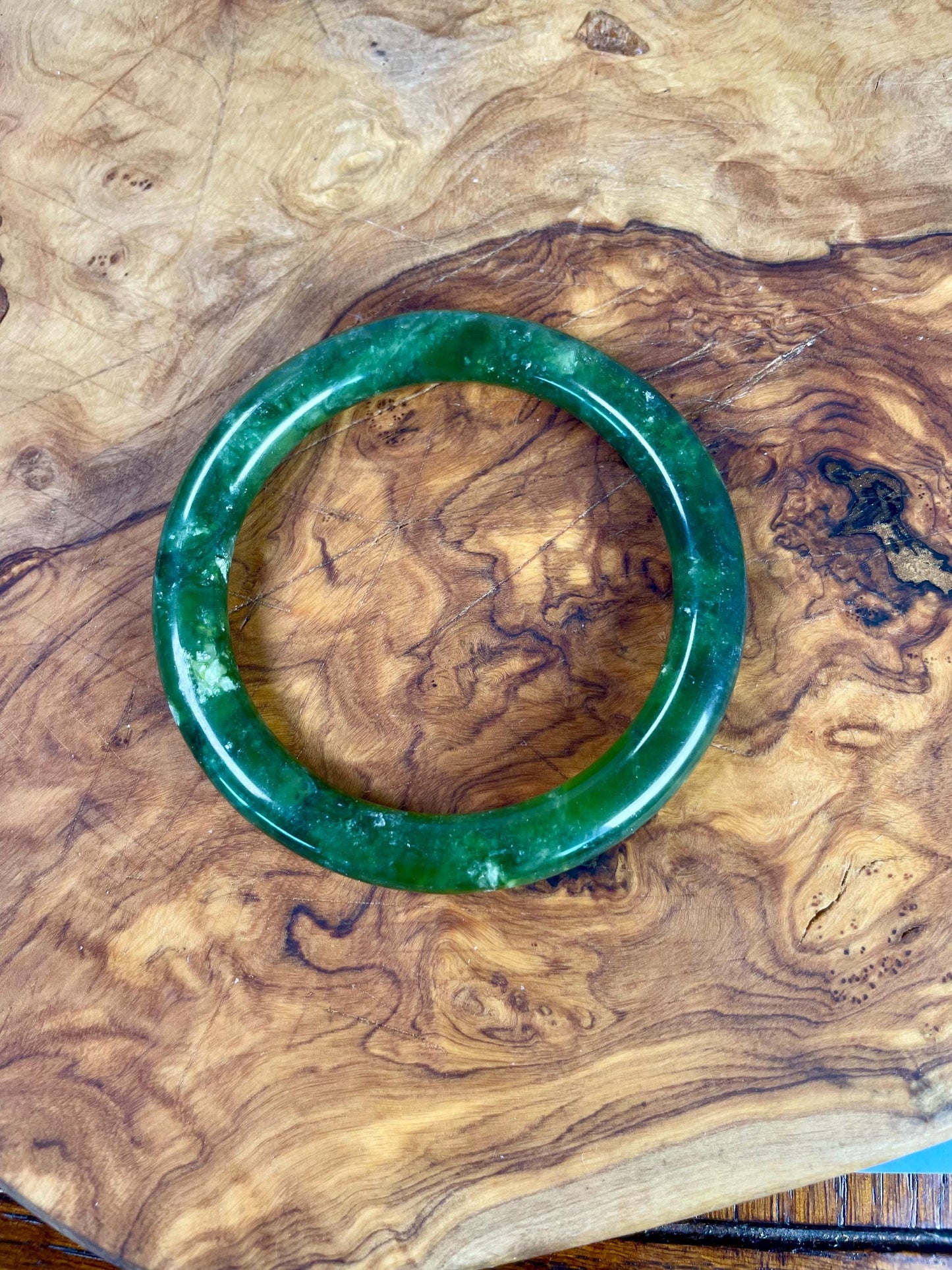 A  Fabulous 2.25 inch Authentic Chinese  Jade bangle  Stunning quality and a wonderful gift or for yourself wow wow
