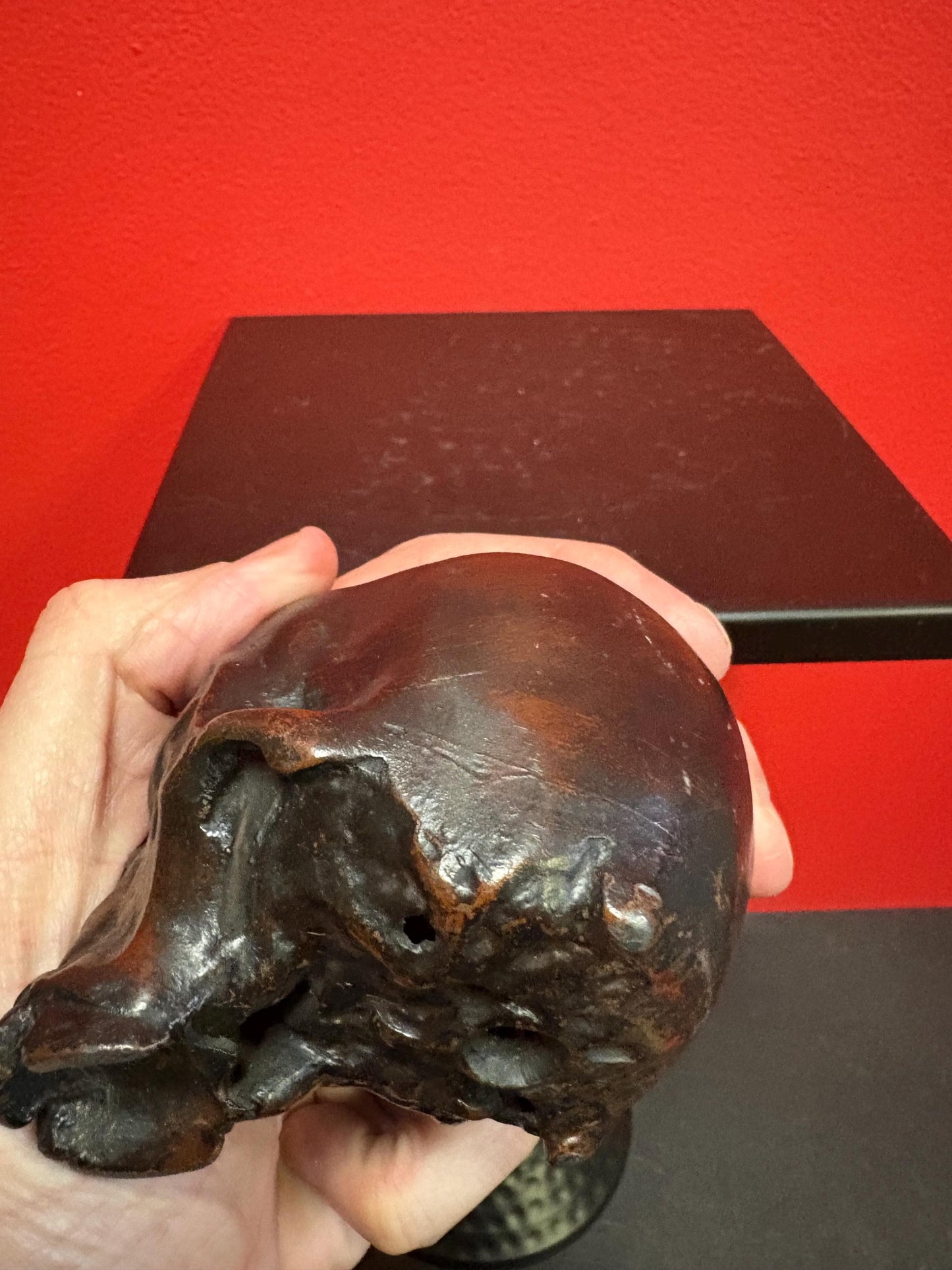 Stunning 3 inch old bronze skull bust   amazing patina  very heavy and great detail  special piece   perfect gift