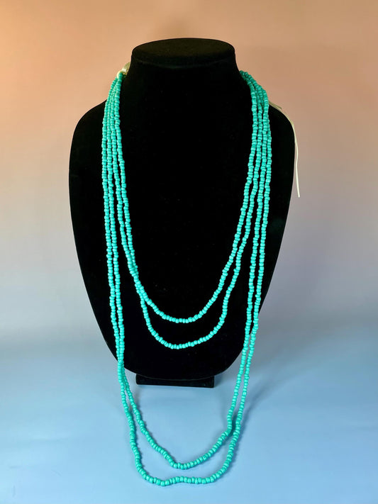 Elegant Turquoise Beaded Layered Necklace