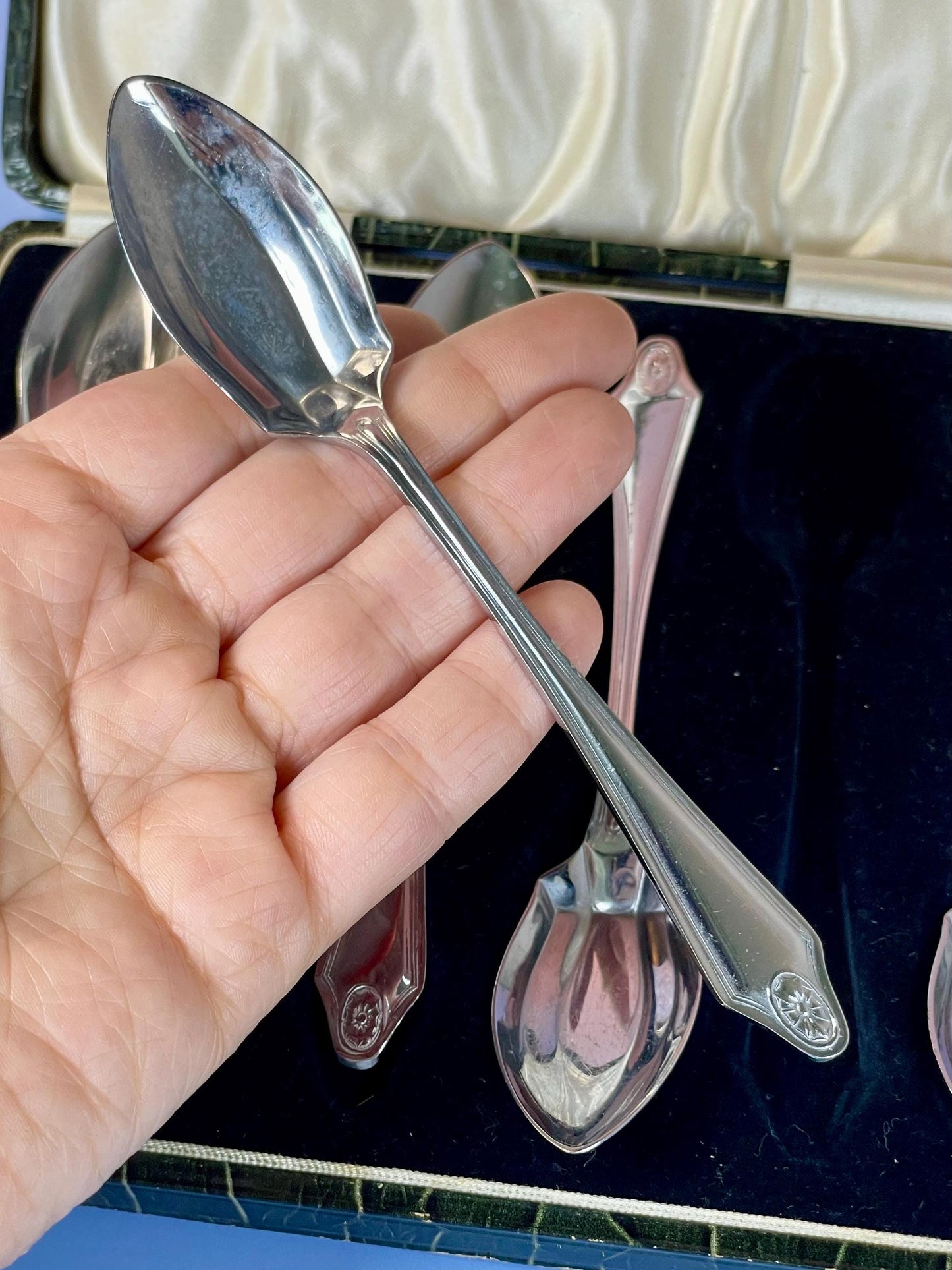 Silver-Plated Grapefruit Spoons Set  5.75 in  in Case