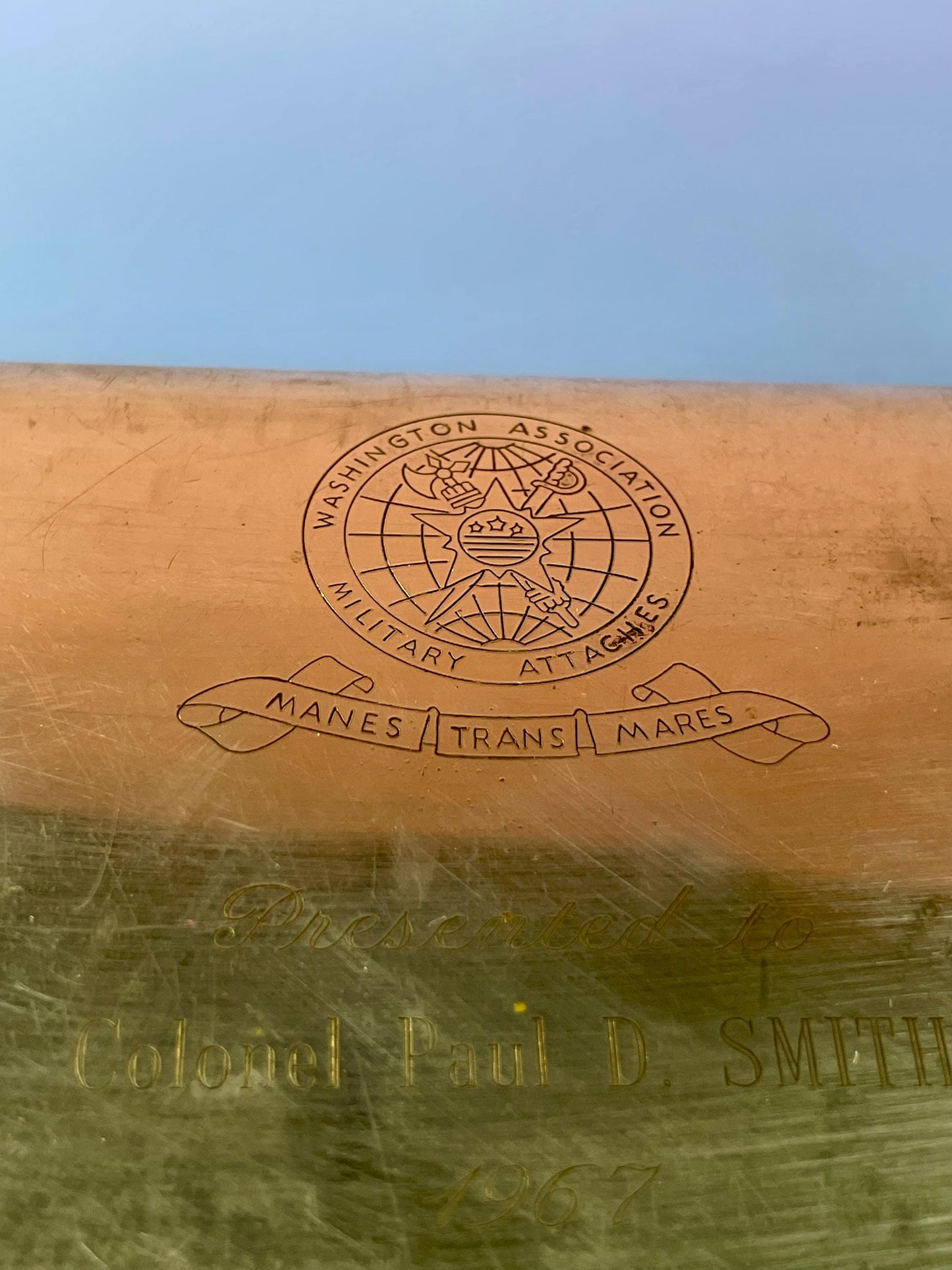 Cool Vintage Silver Plated Box  Engraved  1967  American military piece