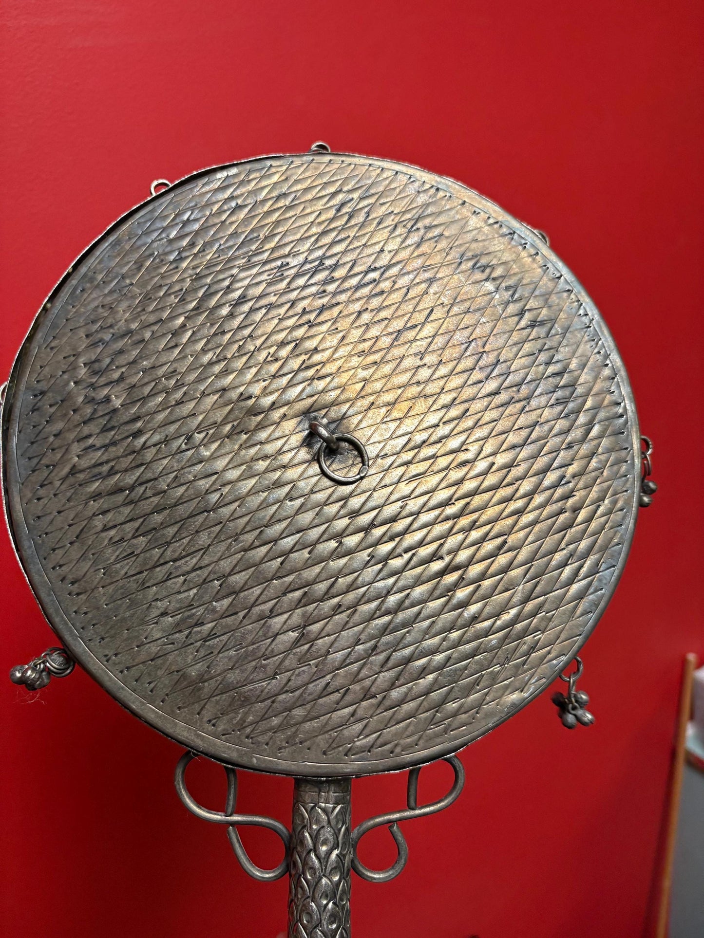 Stunning Persian untested 17 by 9 inch hand mirror - great antique condition and wonderful decor or gift  unusual and super detail - wow