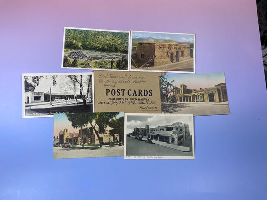 Lot of 6 Antique Postcards  Historic & Scenic Views of Santa Fe New Mexico