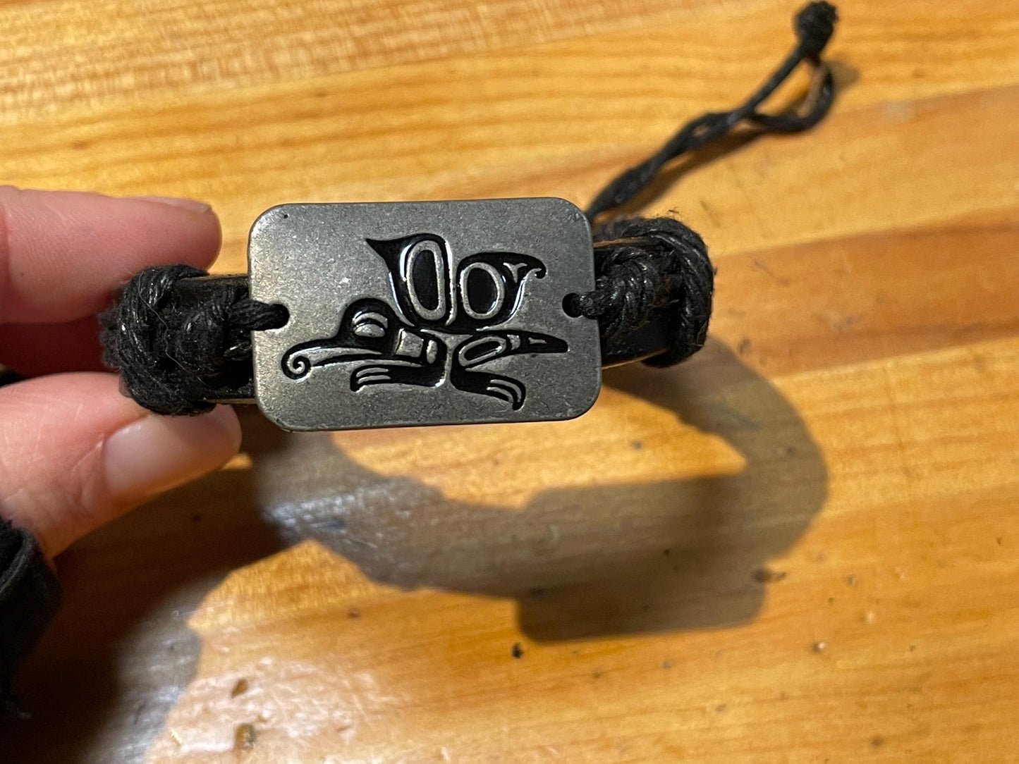 Handcrafted Leather Bracelet with Tribal Butterfly Design