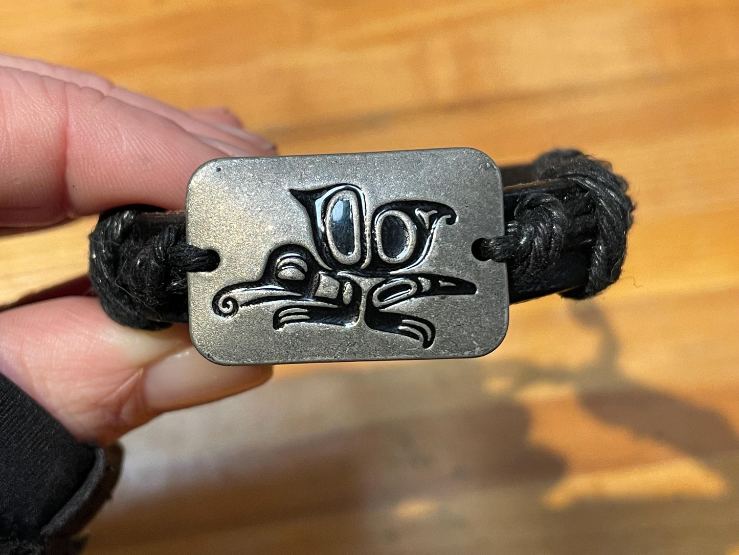 Handcrafted Leather Bracelet with Tribal Butterfly Design