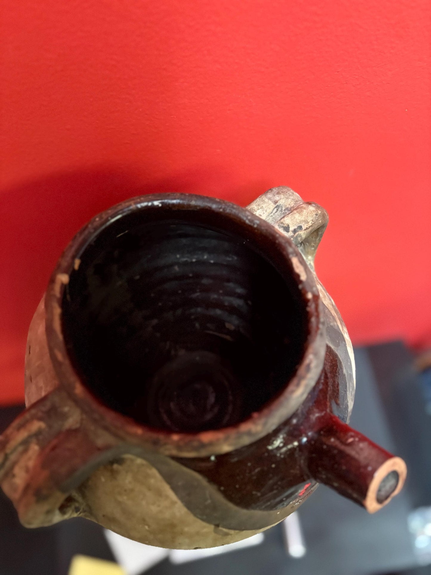 Approximately pre-10 century South American earthenware pot  some damage  see photos - museum quality  10 inches tall - simplistic beauty