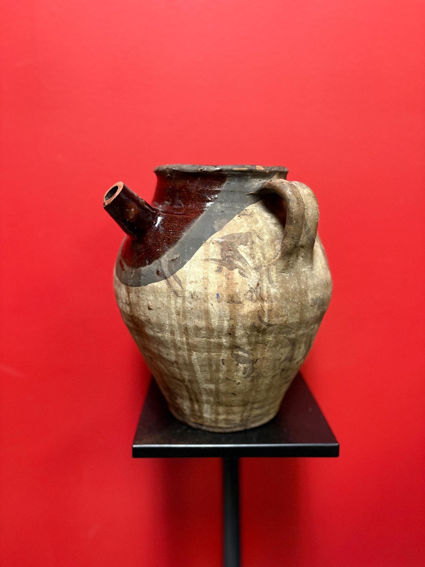 Approximately pre-10 century South American earthenware pot  some damage  see photos - museum quality  10 inches tall - simplistic beauty