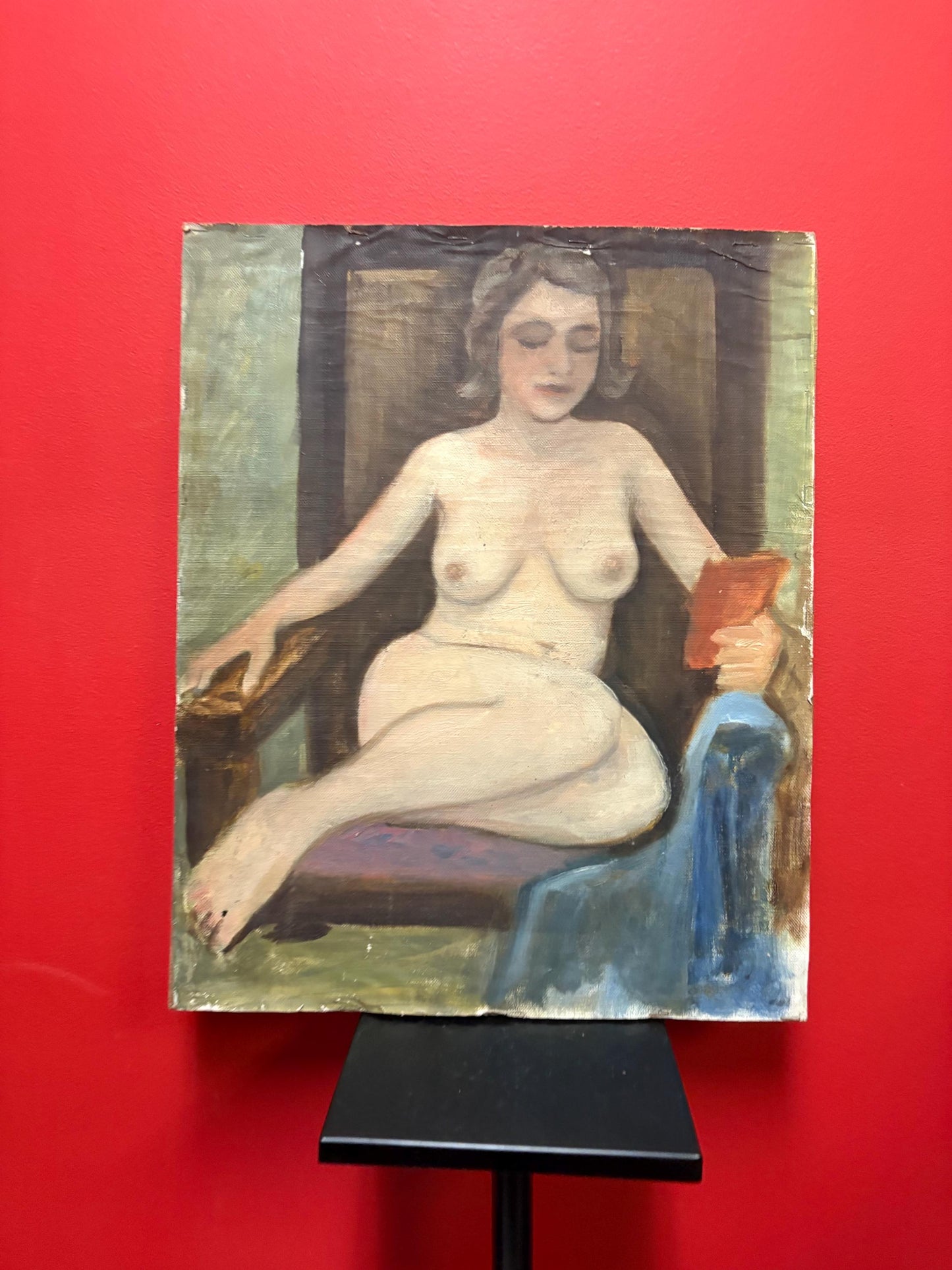 Absolutely beautiful 19th century 16 x 20 inch  oil painting on wood panel attributed to F Whale   wonderful detail in antique condition -