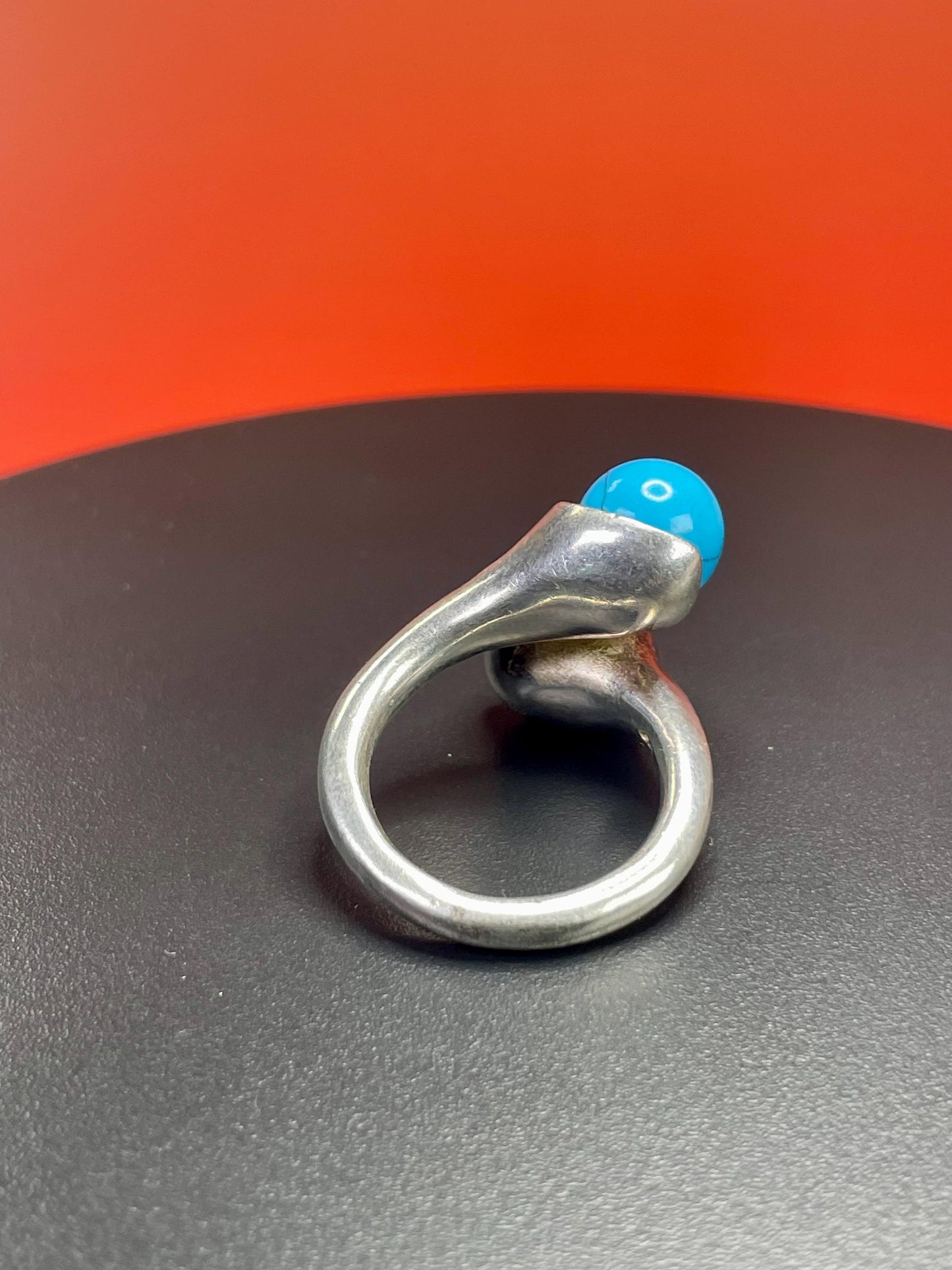 Lovely Navajo sterling silver and turquoise ring   size 9  shiny and beautiful  amazing value