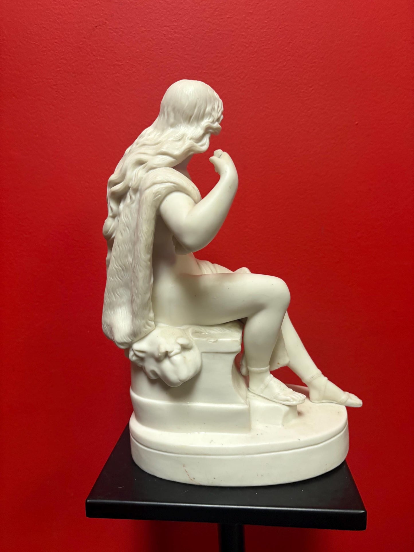 Fantastic early 19 century English porcelain nude wrapped in blanket and snake some marks etc   wonderful detail- 18 x 13“ wide