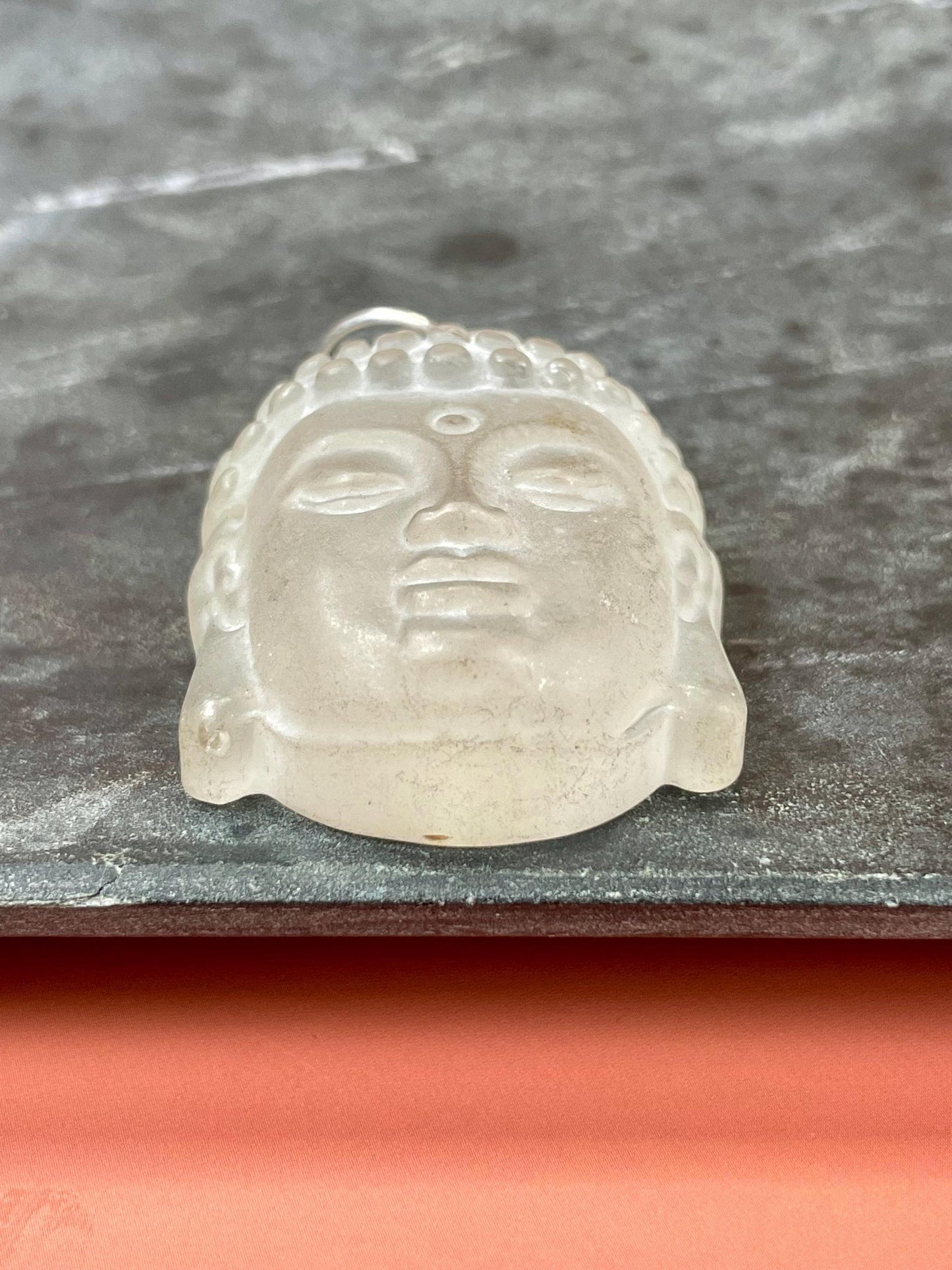 Fabulous Quartz Crystal Buddha Pendant  approximately 2 inches