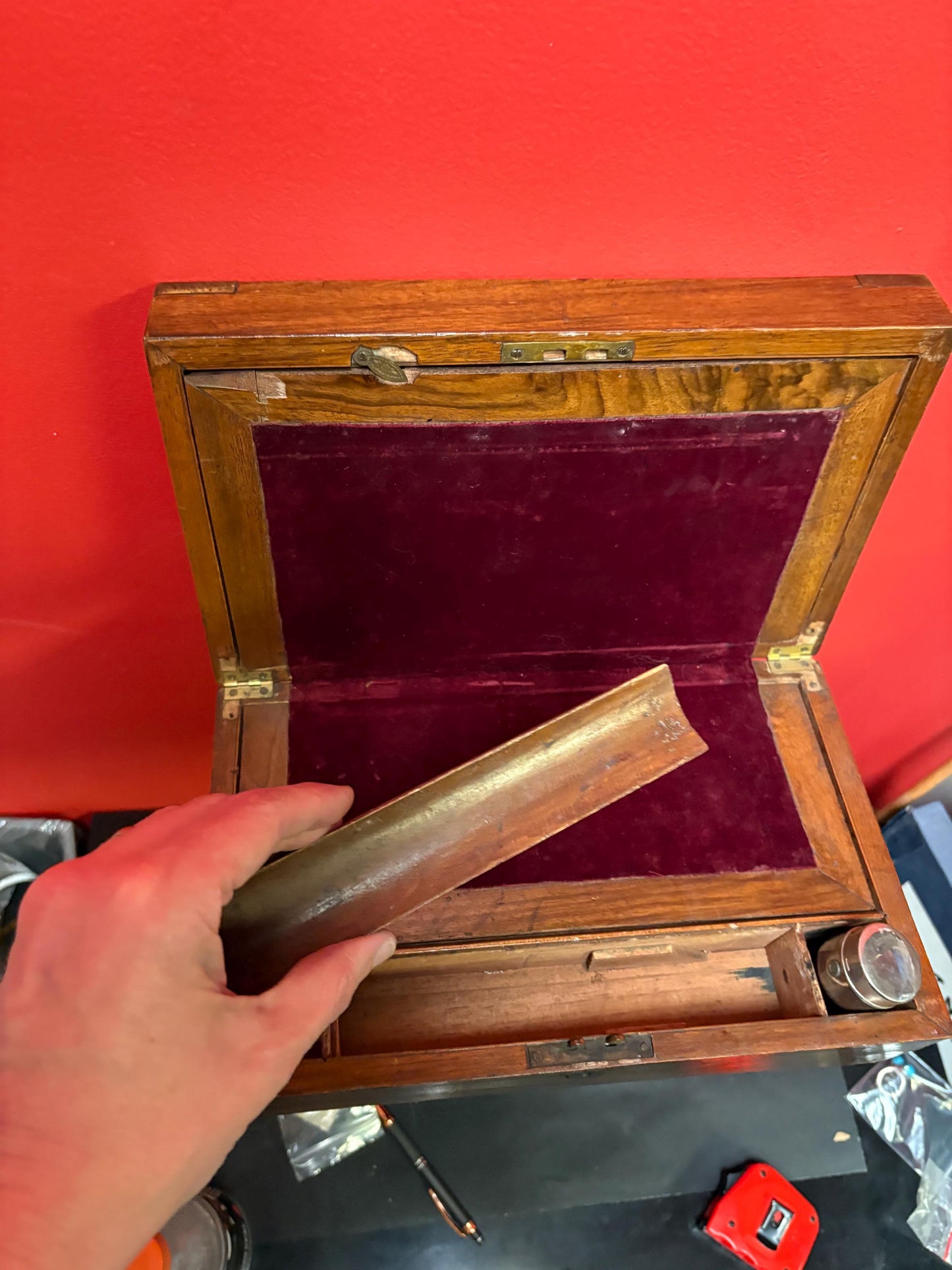 English antique 14 x 8 x 5.5 laptop desk not perfect so see photos and very very very good price  nice example