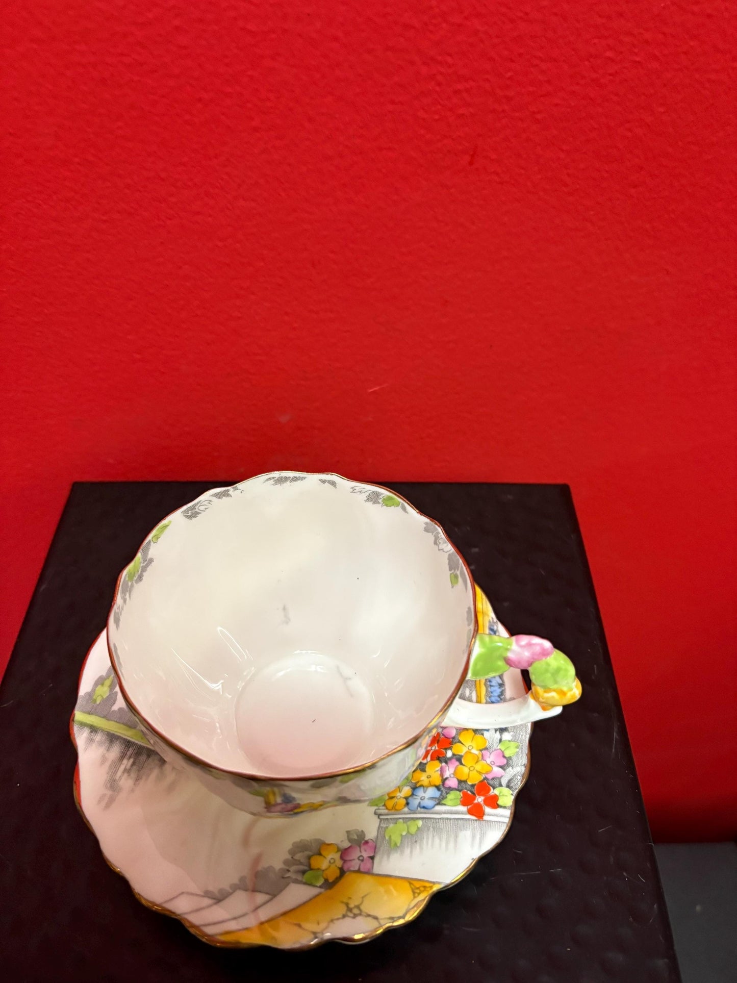 Lovely paragon cup and saucer   flower handle - great condition - see photos