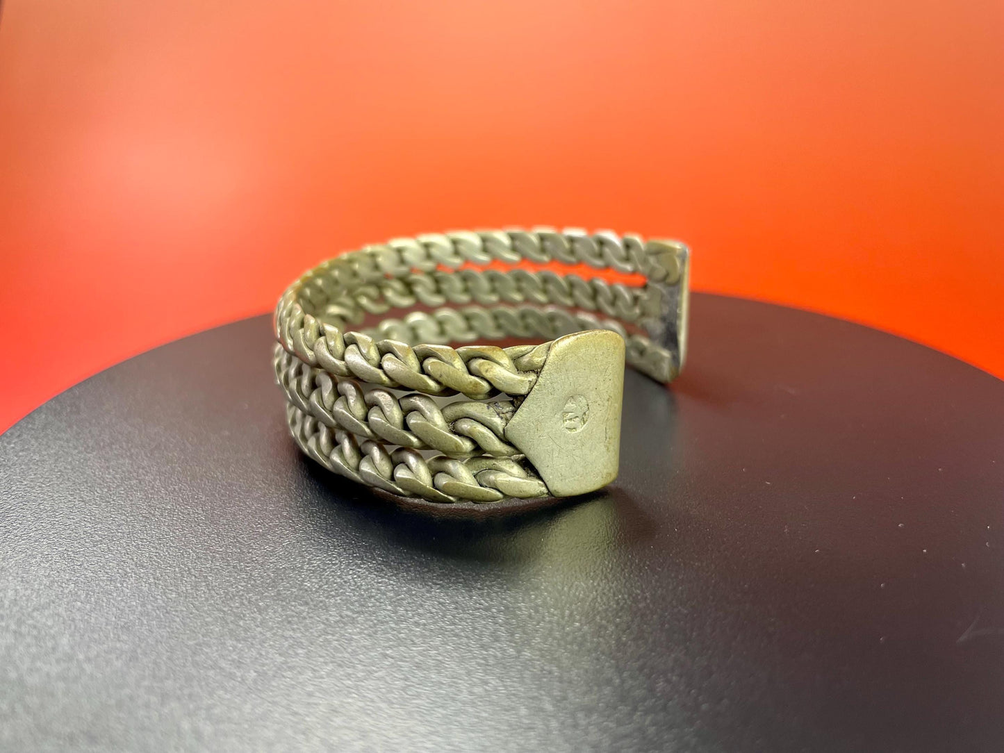 2.25 inch Detailed untested silver Large cuff bracelet