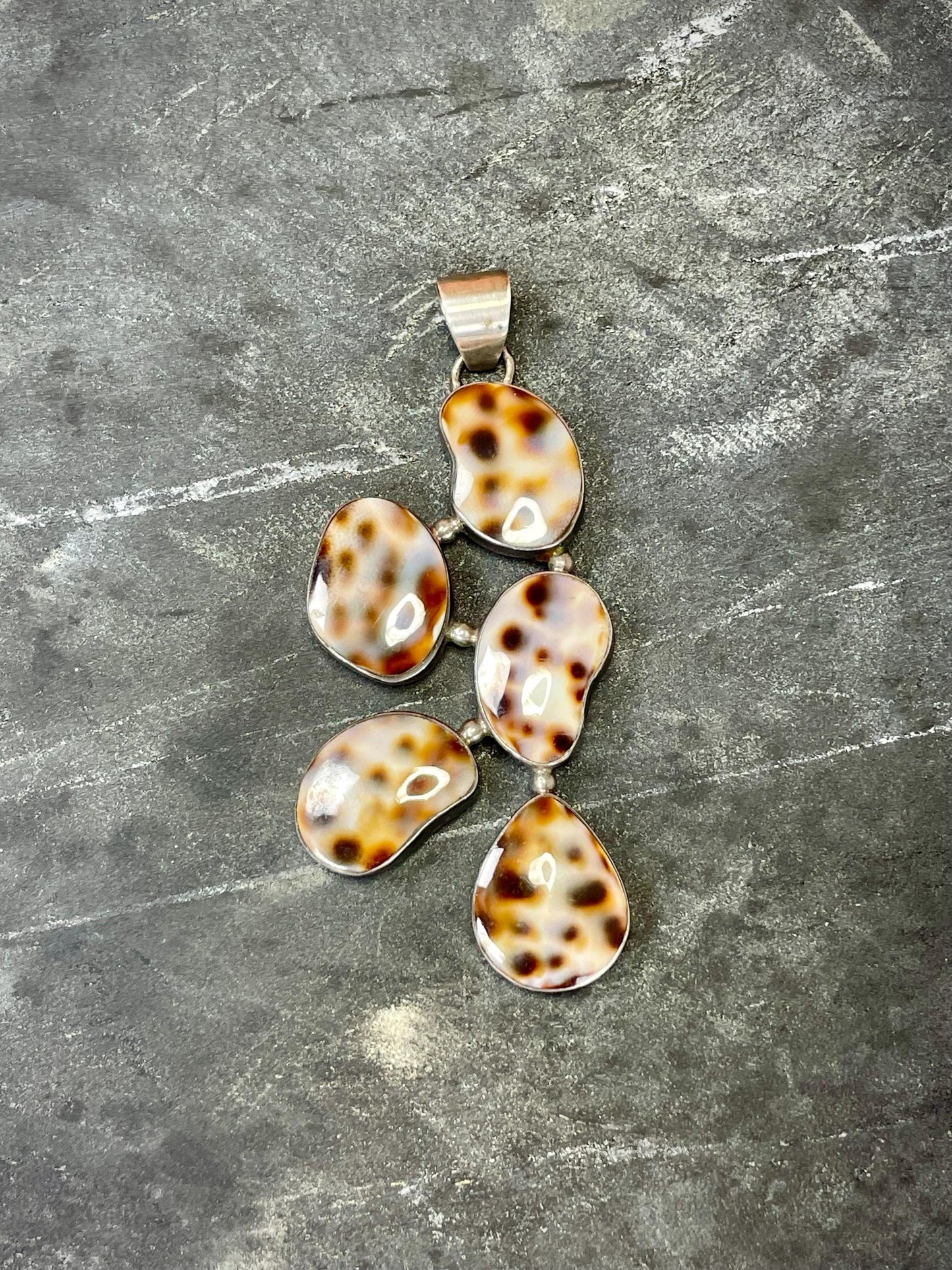 Fabulous 3 inch long abalone and silver pendant