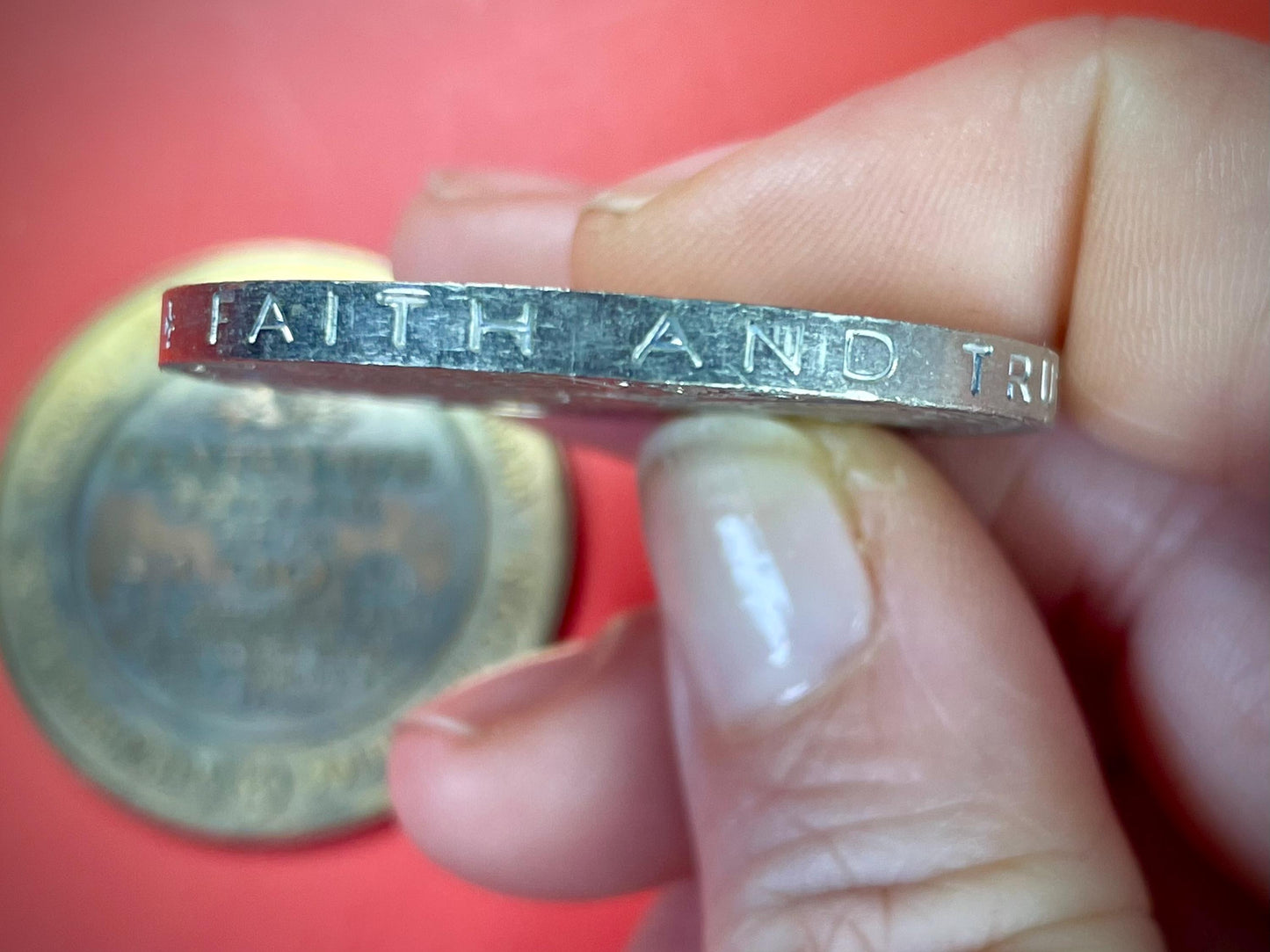 Vintage Victoria BC Centennial Dollar Coin and A British 5 Shilling Coin