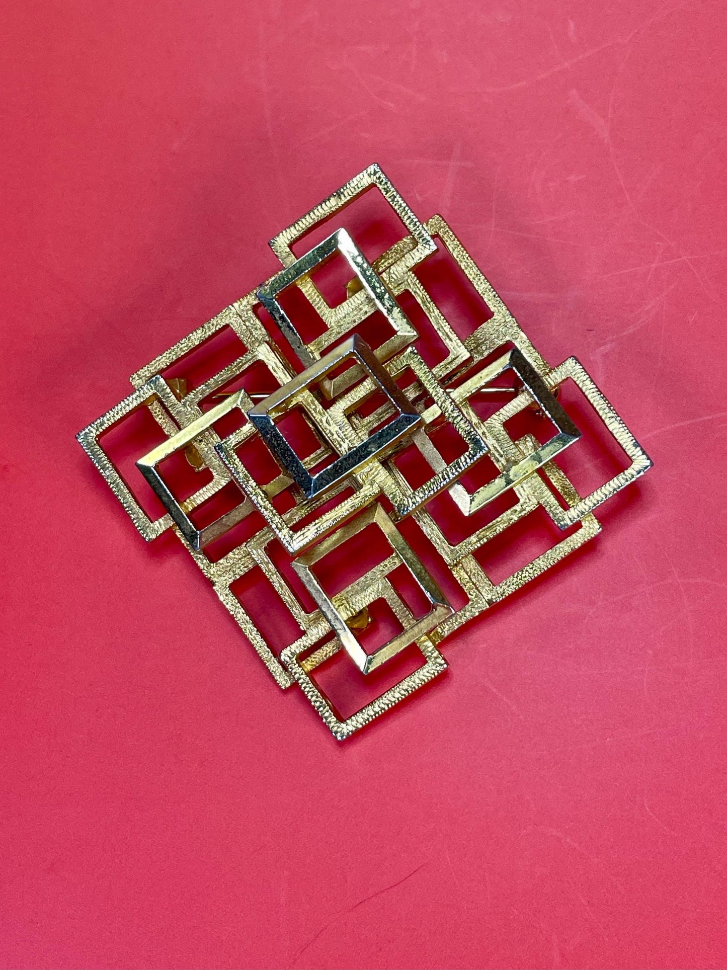 Approximately 2.5 inch Cool Brutalist Brooch