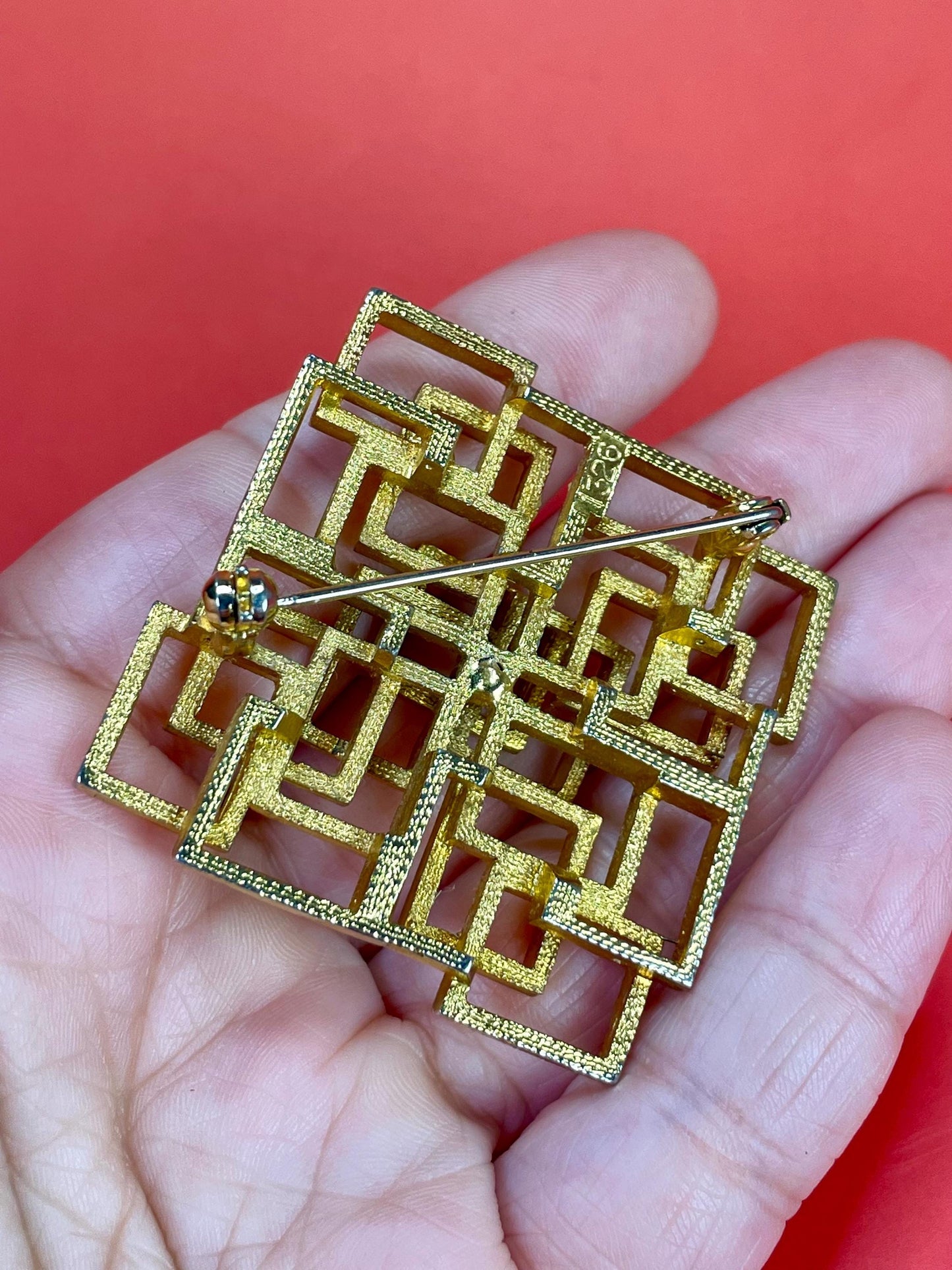 Approximately 2.5 inch Cool Brutalist Brooch