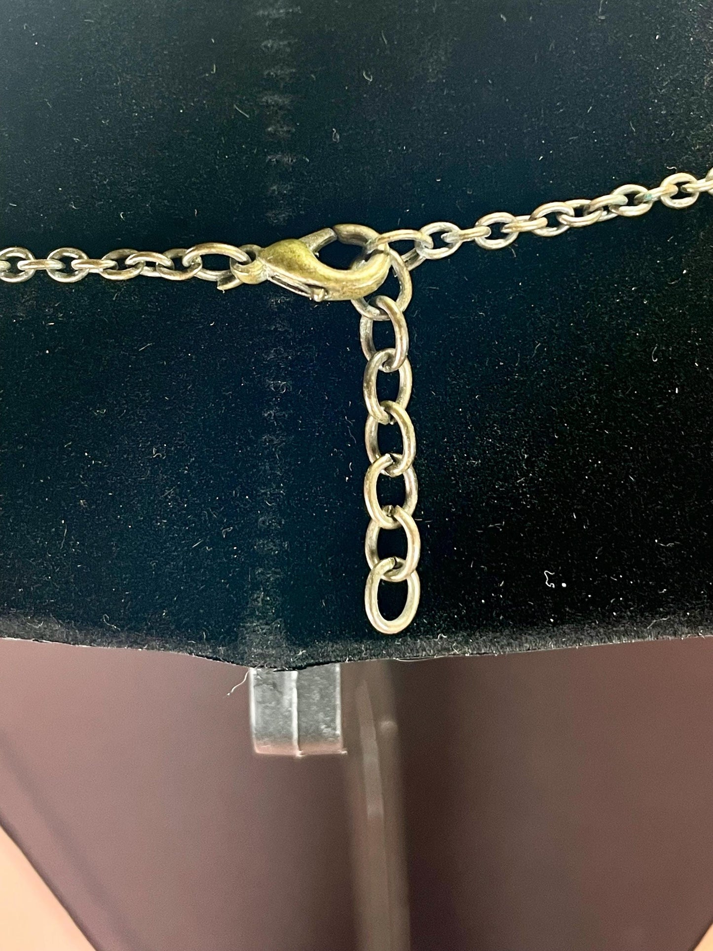 Cute Boho Vintage Statement Necklace  Metal and Amber