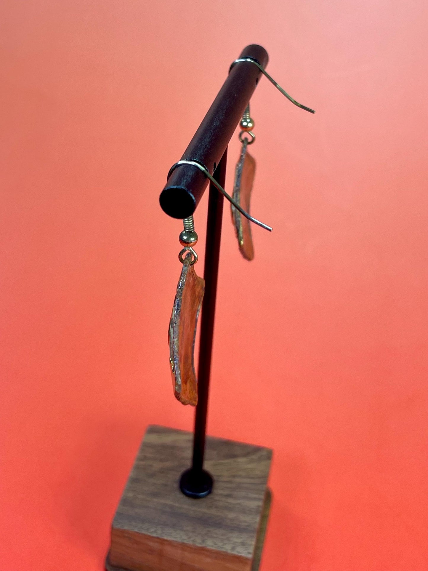 Handcrafted Copper & Gold Geometric Earrings