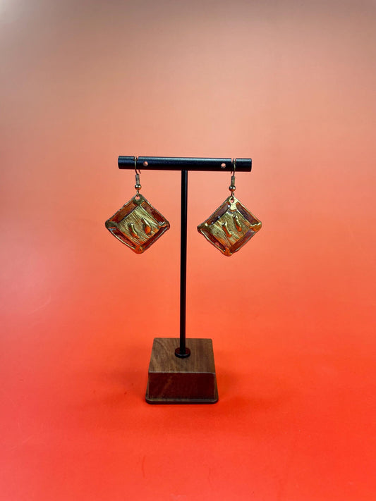 Handcrafted Copper & Gold Geometric Earrings