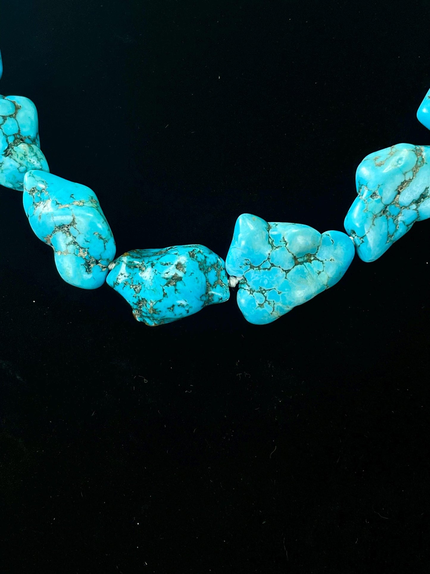 Chunky Real Turquoise Necklace Approximately 20.5 inches