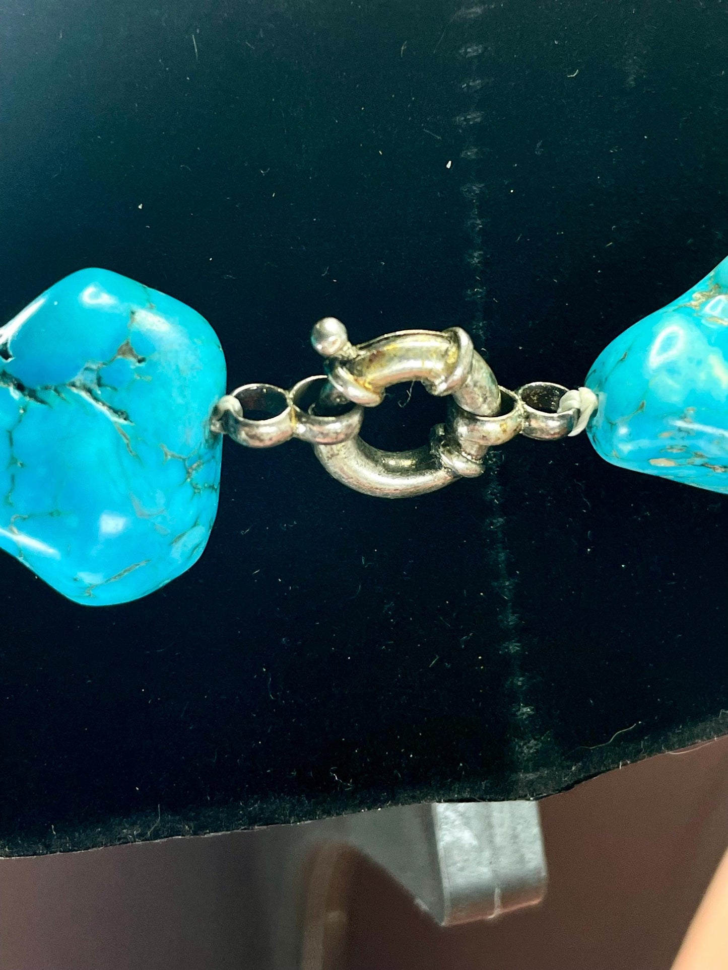 Chunky Real Turquoise Necklace Approximately 20.5 inches
