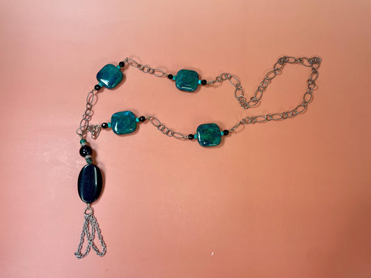 Stone Bead and Metal necklace