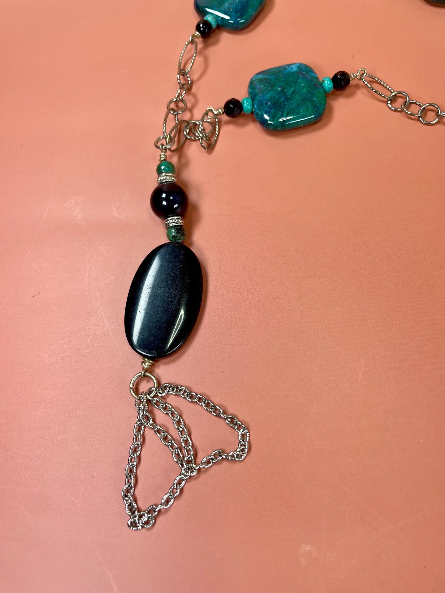 Stone Bead and Metal necklace